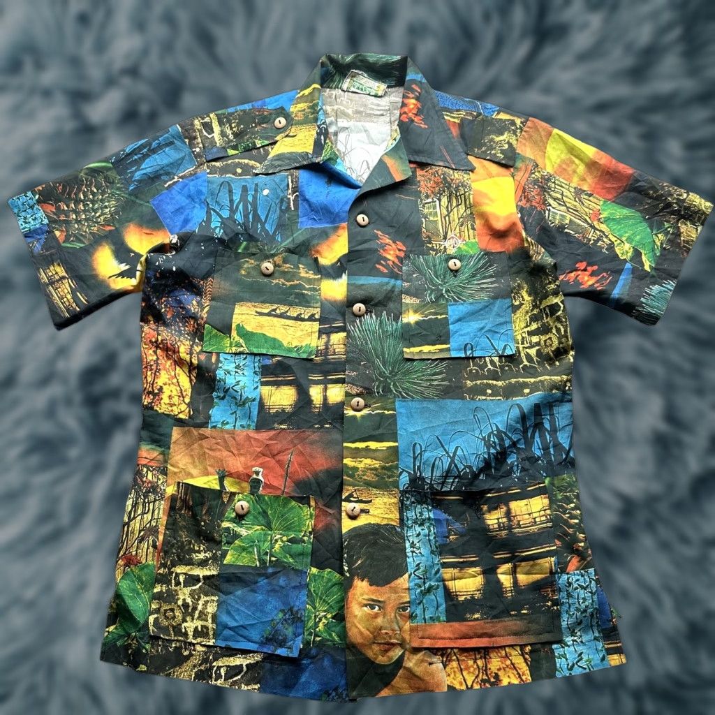 Vintage VINTAGE Waltah Clarke's Photography Collage Hawaiian Shirt Large AOP RARE Size US L / EU 52-54 / 3 - 1 Thumbnail