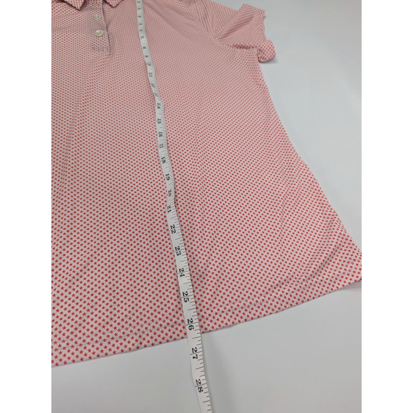 Vintage Grunk Dolfer Polo Shirt Womens Large All Over Star Print Red Performance Golf Shirt Size L / US 10 / IT 46 - 5 Thumbnail