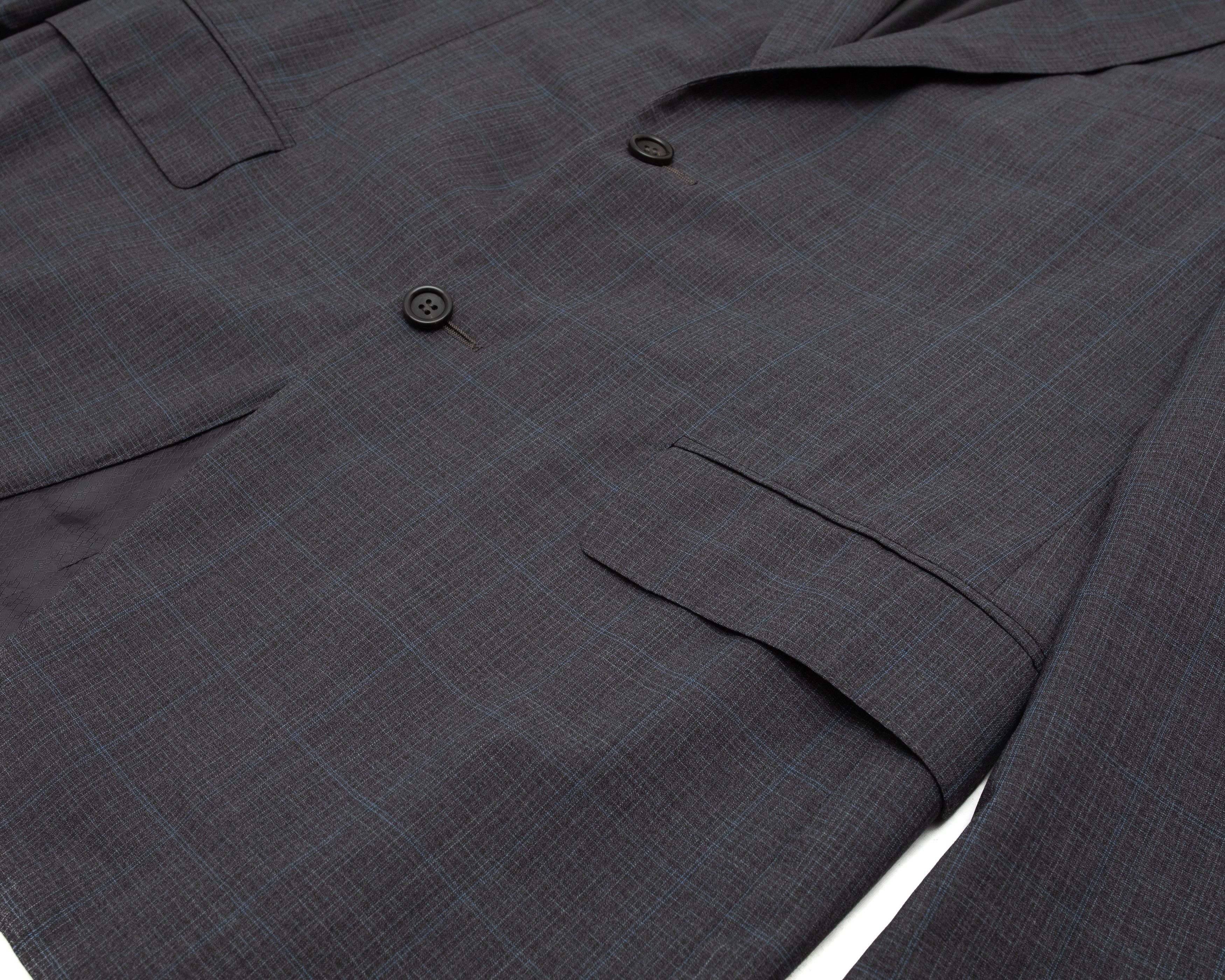 Canali CANALI Exclusive 2k$ Super 150s Travel Check Suit Jacket Size 42R - 4 Thumbnail