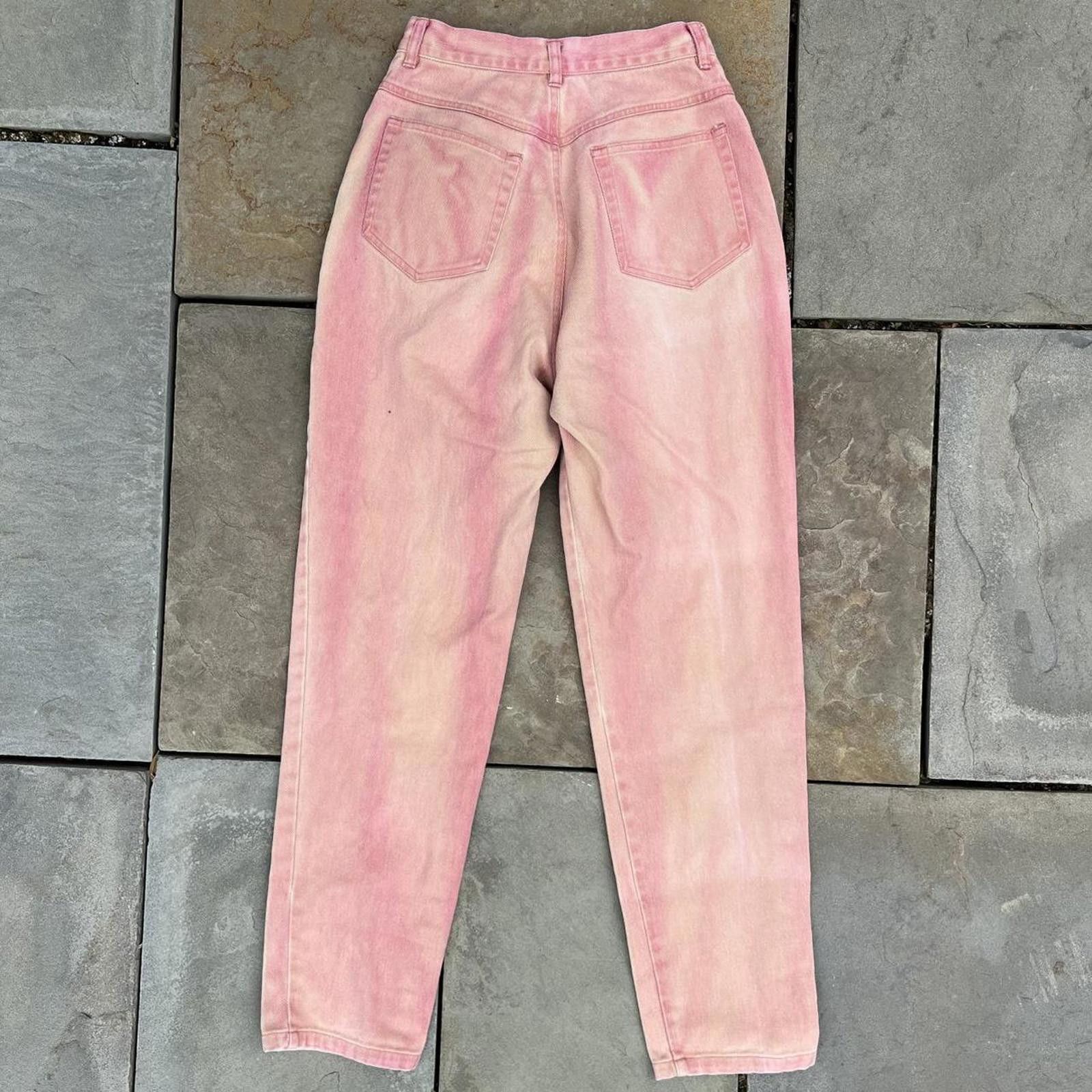 Vintage Vintage 90s Reworked Upcycled Pink Peach Jeans Size 26" / US 2 / IT 38 - 4 Thumbnail
