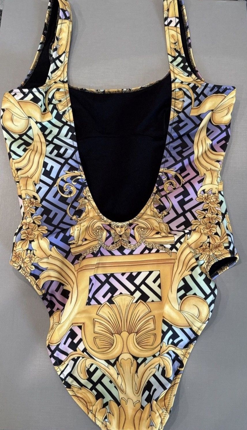 Versace Fendace Versace Fendi Baroque One-Piece Swimsuit Bodysuit XS Size XS / US 0-2 / IT 36-38 - 2 Thumbnail