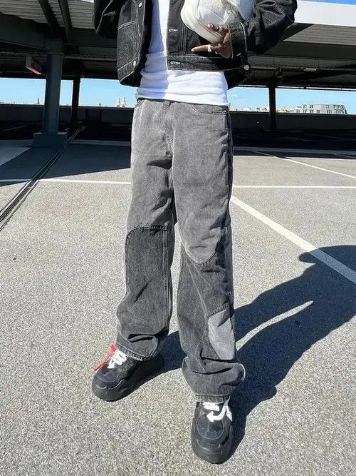 Other Y2K buggy jeans trousers retro straight patchwork style Size US 32 / EU 48 - 3 Thumbnail