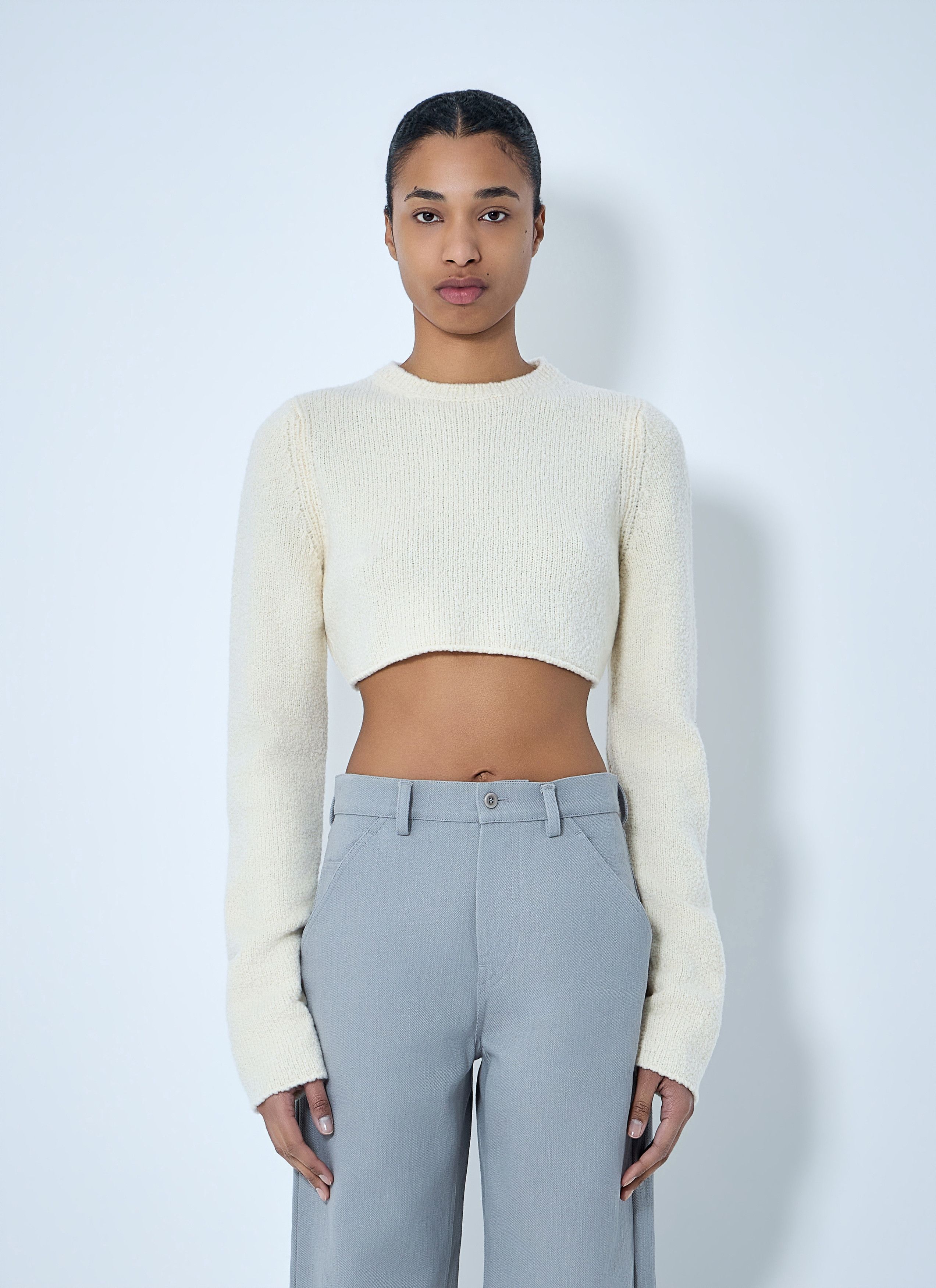 RIER Cropped Knit Sweater Size L / US 10 / IT 46 - 1 Thumbnail