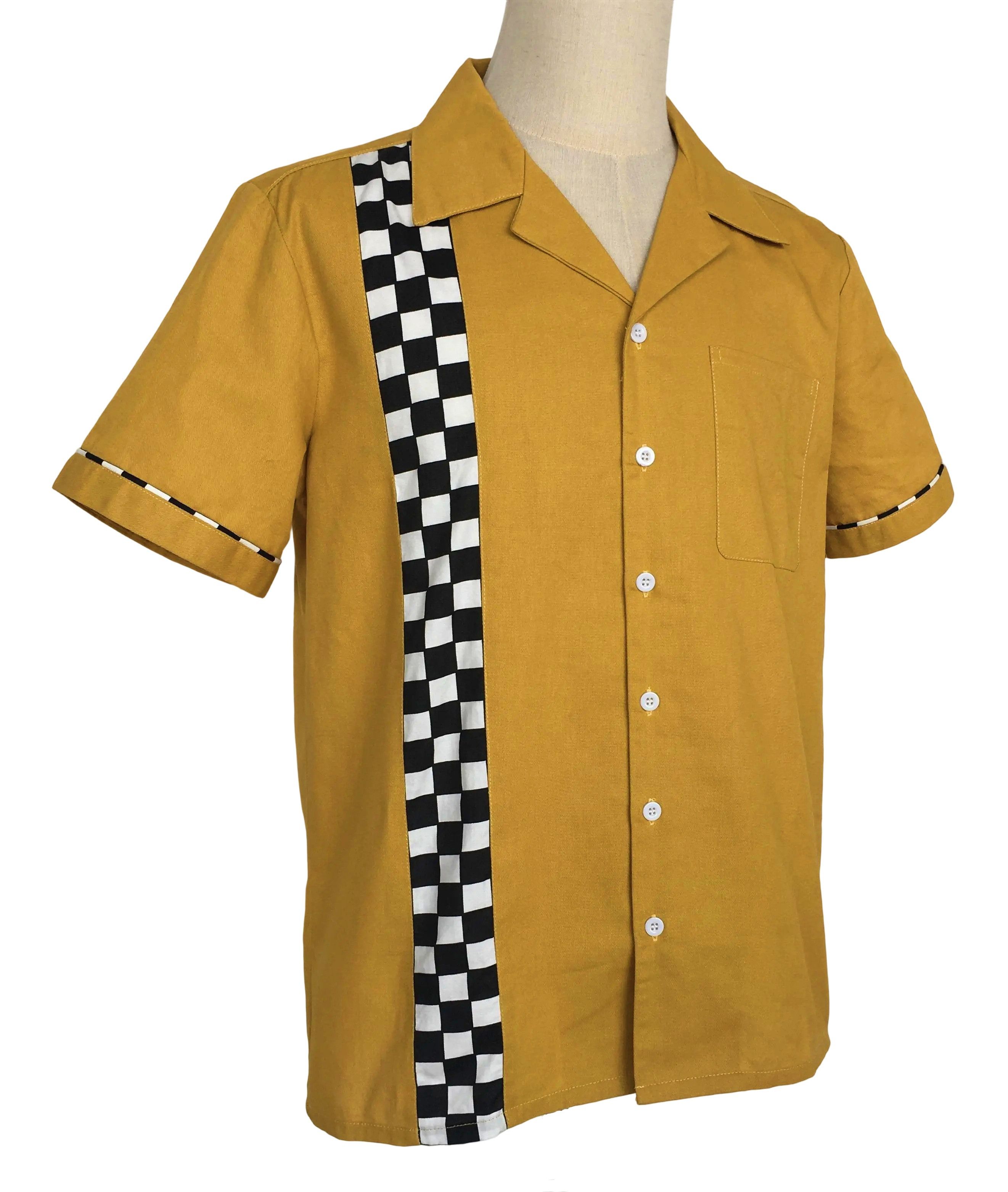Other Mosaic Panel,Bowling Shirts,Retro Style,Men Shirts Yellow Size US XXL / EU 58 / 5 - 2 Thumbnail