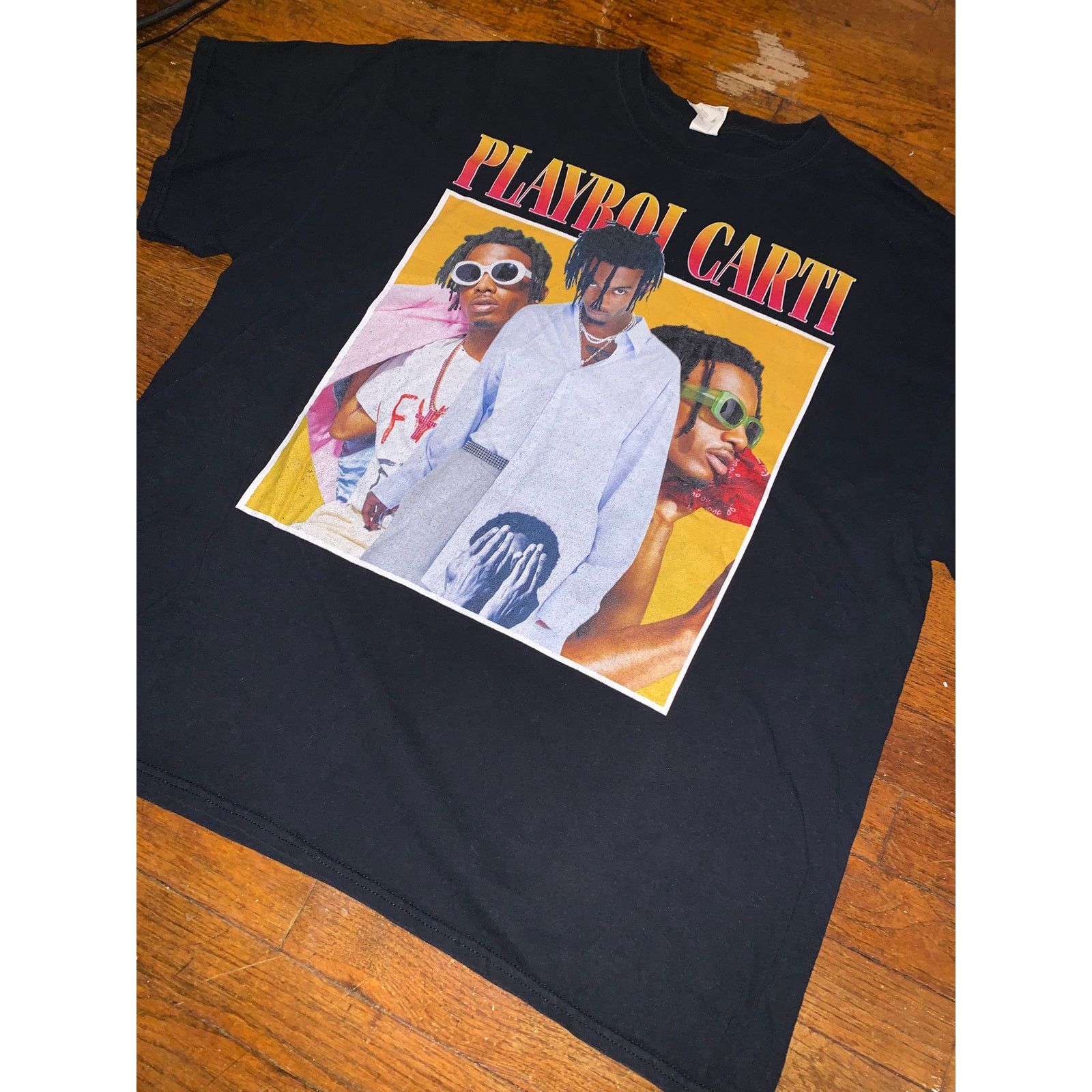 Gildan Playboi Carti Rap Tee Black Gildan Men's XL Hip Hop T-Shirt Size US XL / EU 56 / 4 - 3 Thumbnail
