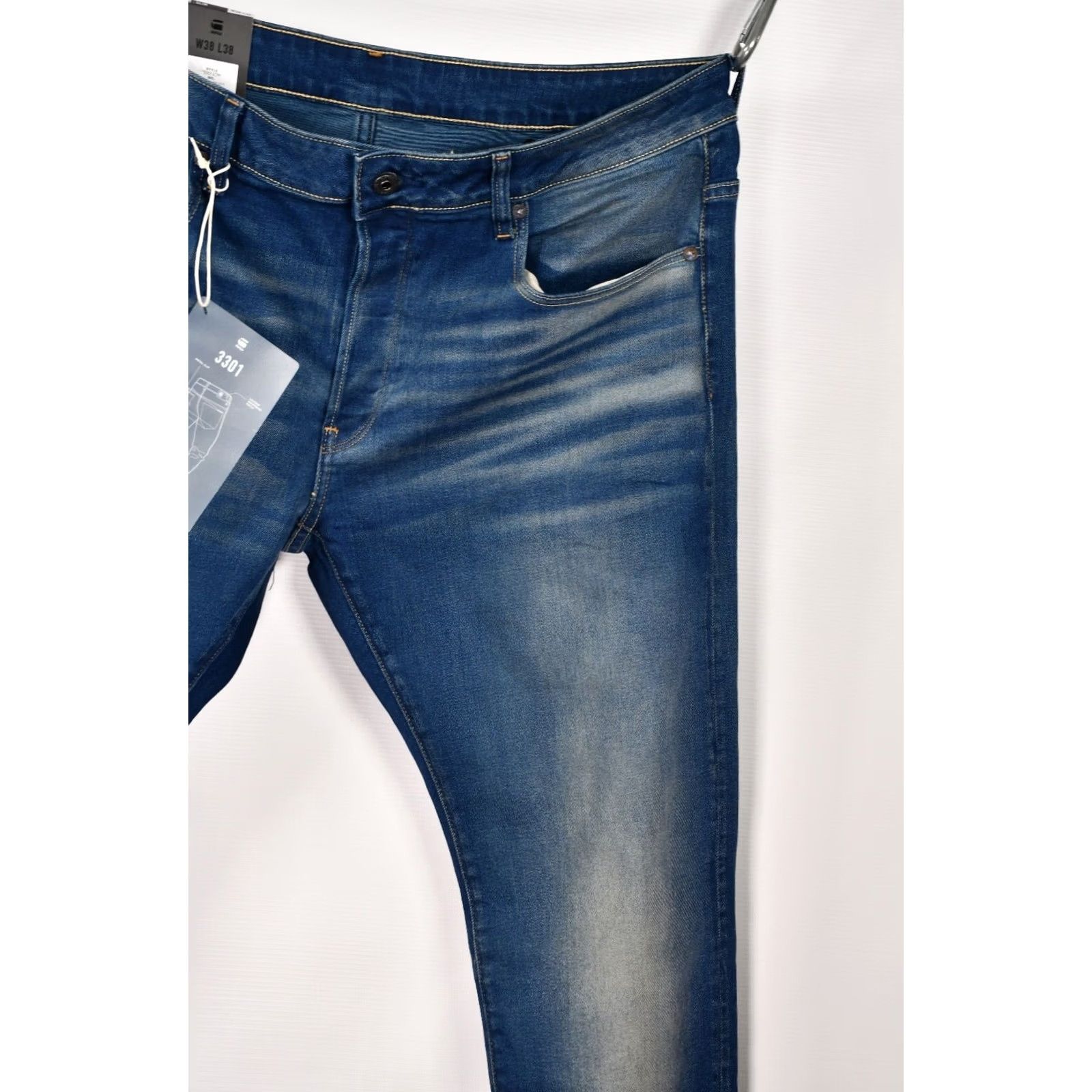 G-Star G-STAR RAW 3301 Slim Firro Stretch Denim Medium Aged Men's Jeans W38 L38 Size US 38 / EU 54 - 5 Thumbnail