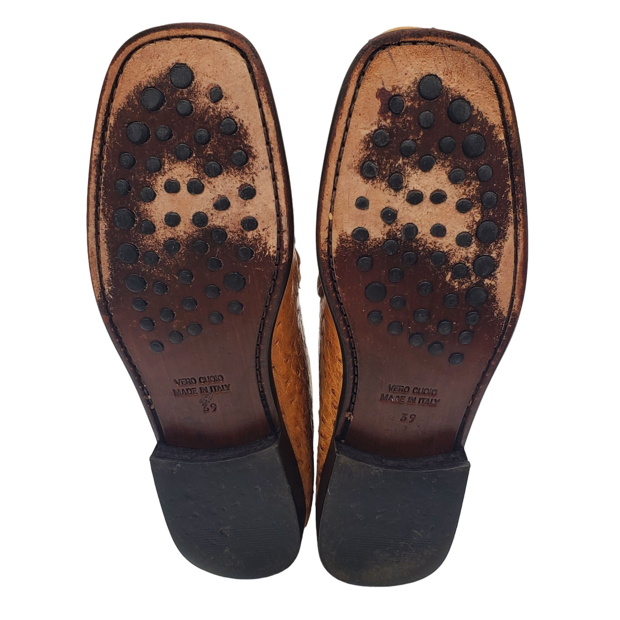 Other Italy Calzoleria Toscana Mens size 6.5 Brown Ostrich Leather Size US 6.5 / EU 39-40 - 4 Thumbnail