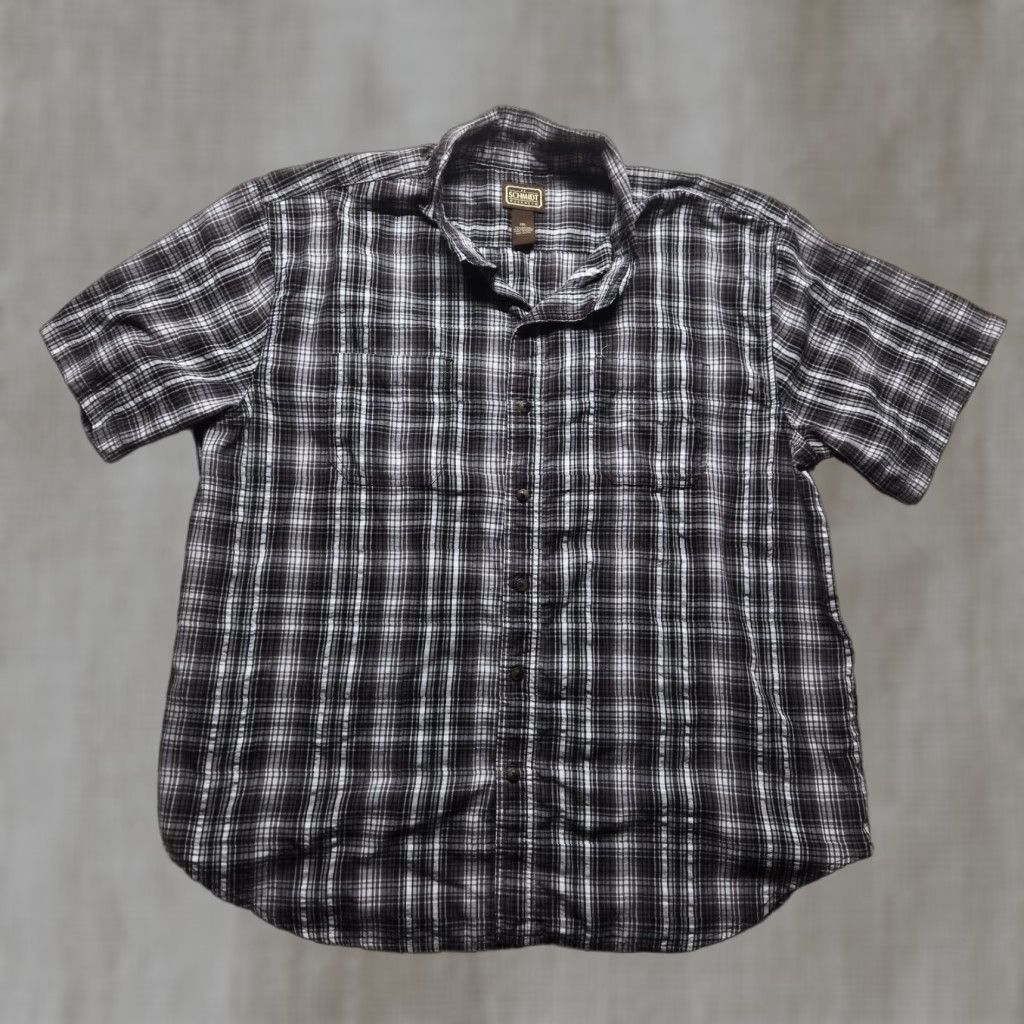 Vintage C.E. Schmidt Shirt Button-Up Brown Plaid Outdoor Workwear Men 2XL Size Button-Down Long Sleeve Cotton Polyester Pocketed Size US XXL / EU 58 / 5 - 1 Thumbnail