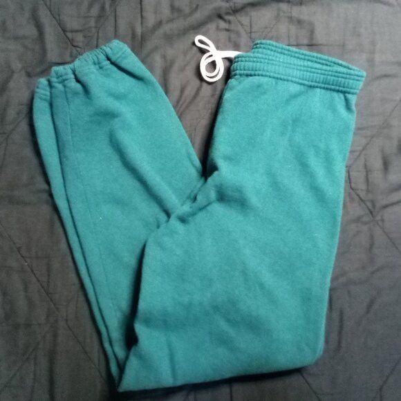 Jerzees × Vintage Vintage Jerzees Blank Sweatpants Joggers Trainers Teal Size US 32 / EU 48 - 1 Thumbnail