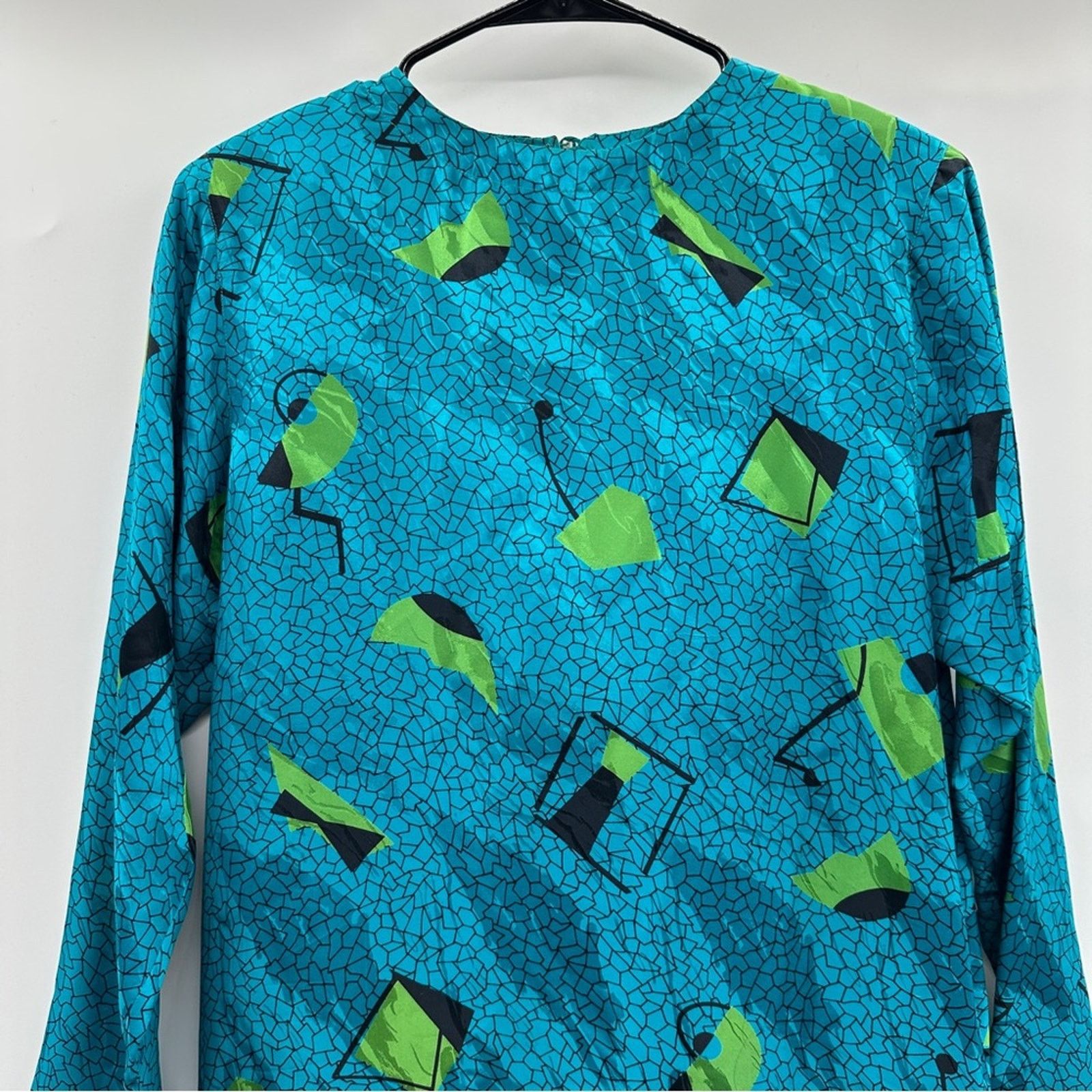 MAGGY LONDON Vintage Maggy London 100% Silk Geometric Tunic Slip Dress 8 Size M / US 6-8 / IT 42-44 - 2 Thumbnail