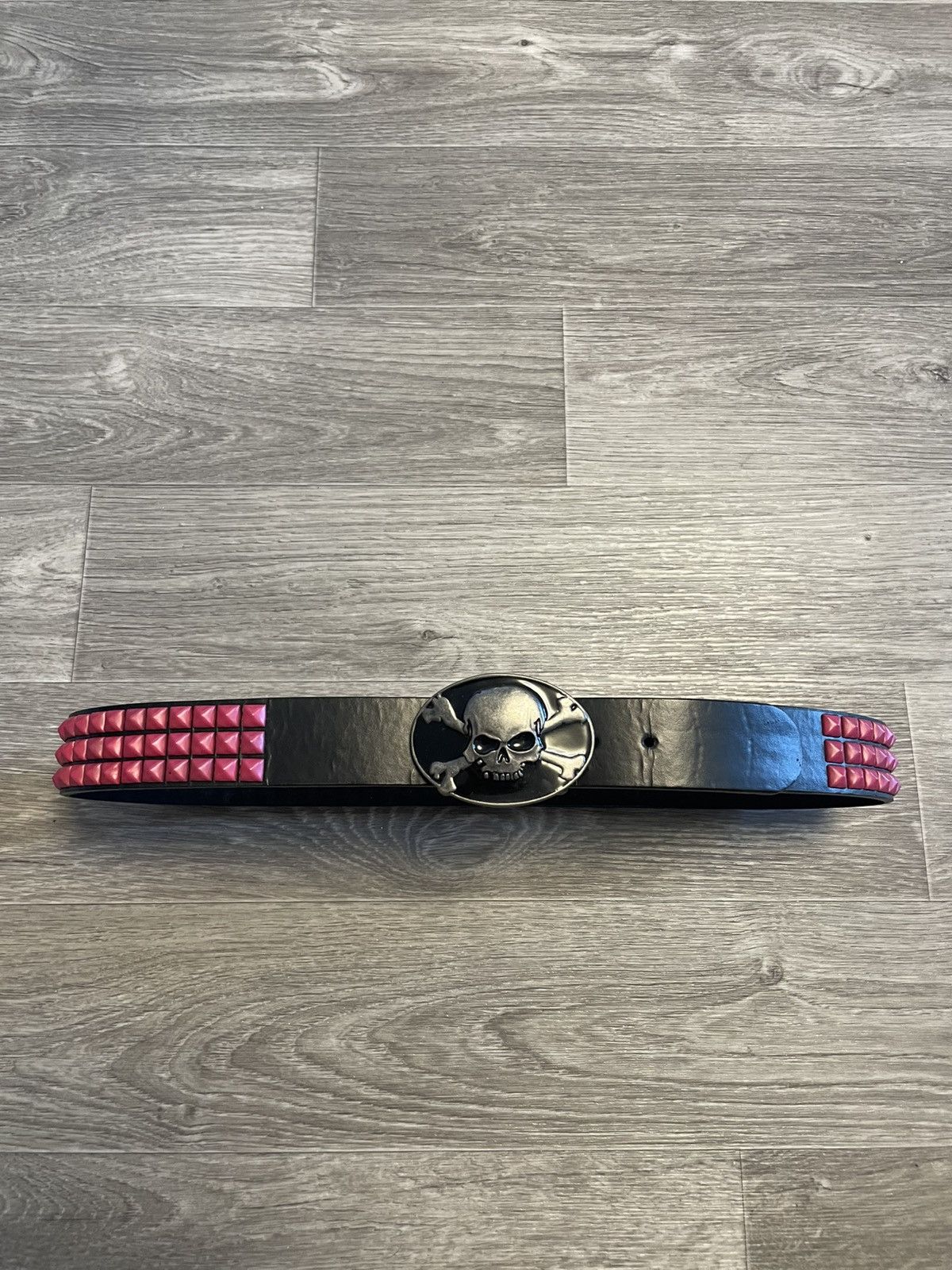 Other Vintage Studded Pyramid Skull Belt Y2K Size ONE SIZE - 1 Thumbnail