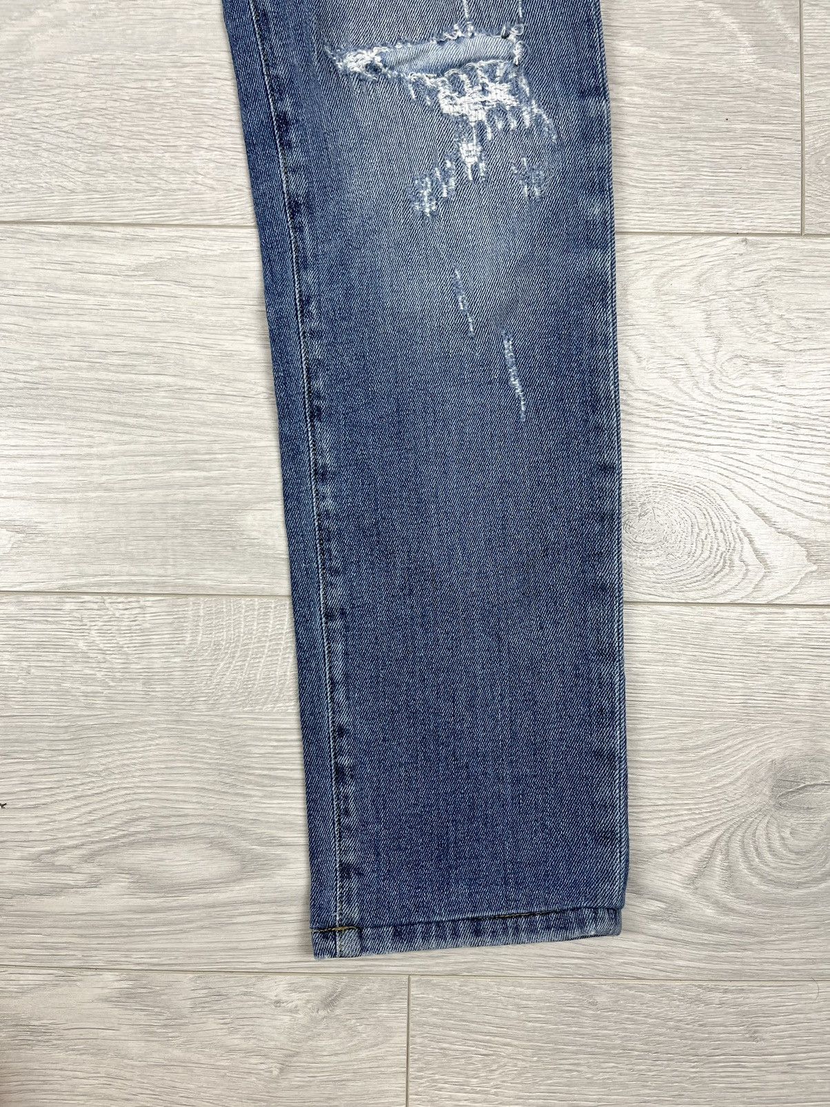 Dolce & Gabbana Dolce & Gabbana Distressed Slim Fit Blue Washed Denim Pants Size US 30 / EU 46 - 3 Thumbnail