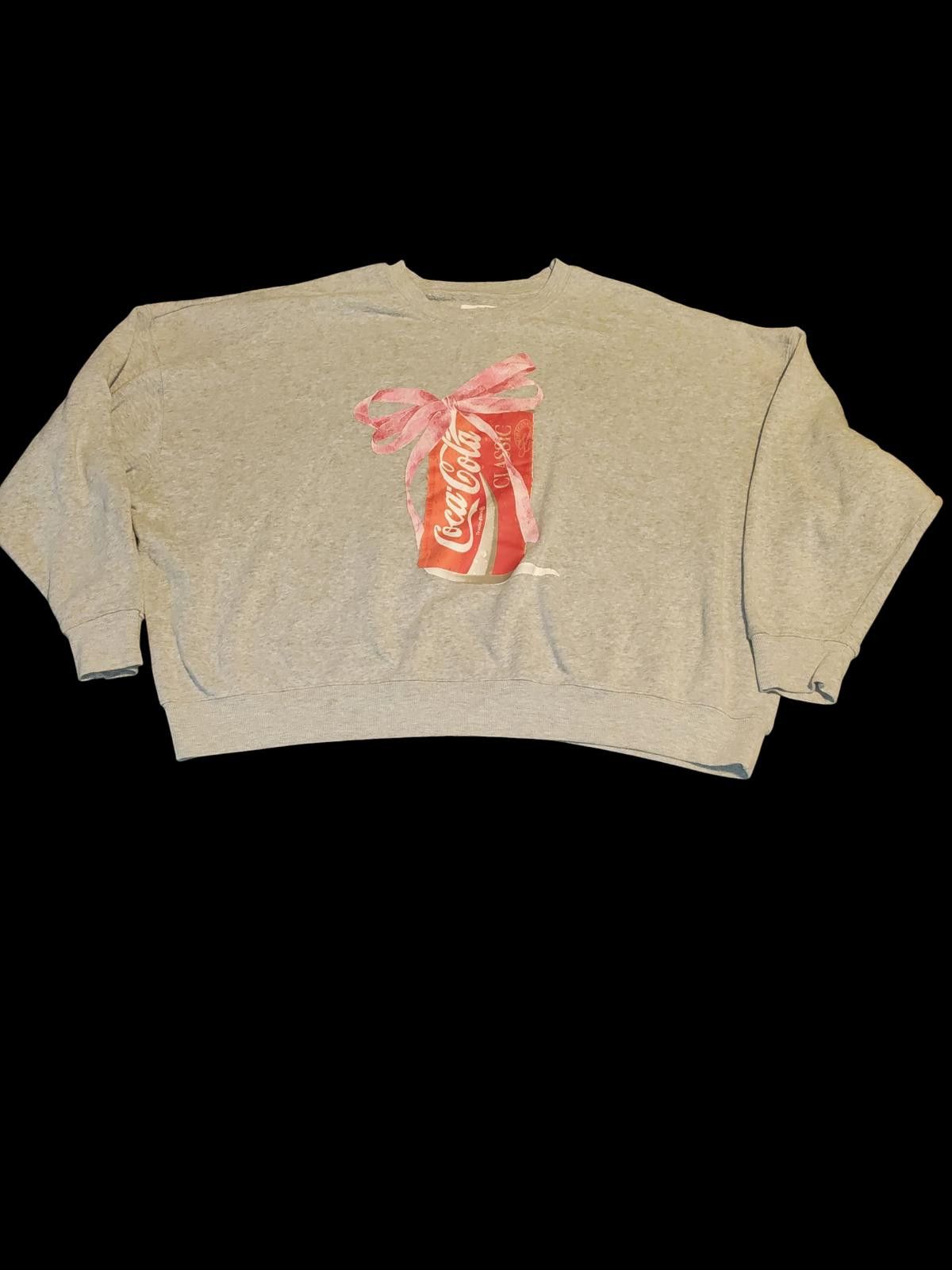 Coca Cola Coca-Cola Men's Grey Sweatshirt with Can and Bow Graphic XXL Size US XXL / EU 58 / 5 - 1 Thumbnail
