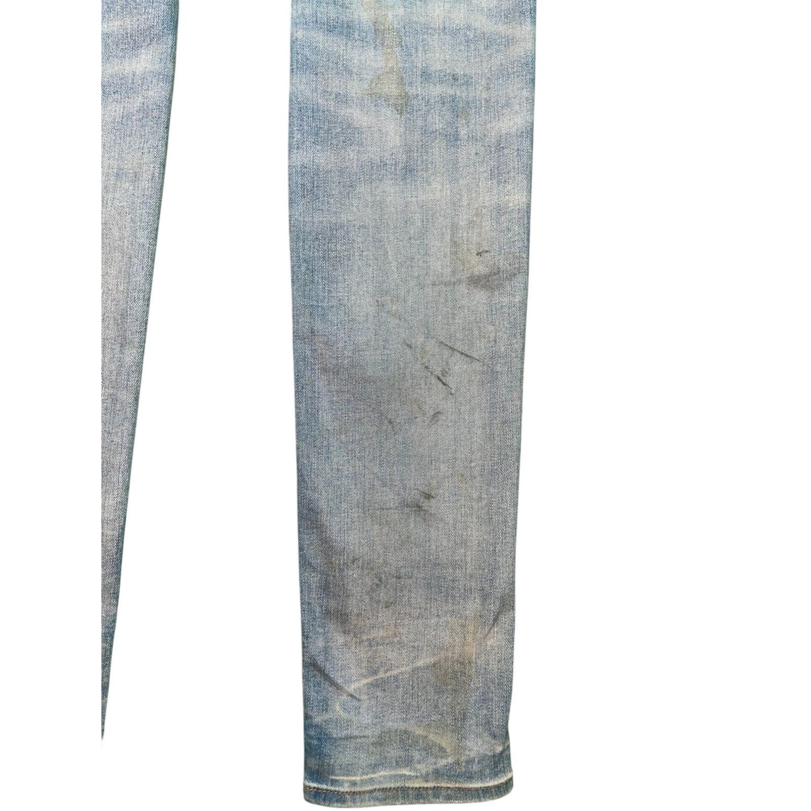 Amiri Amiri White Side Logo Light Wash Blue Jeans Size US 32 / EU 48 - 8 Thumbnail