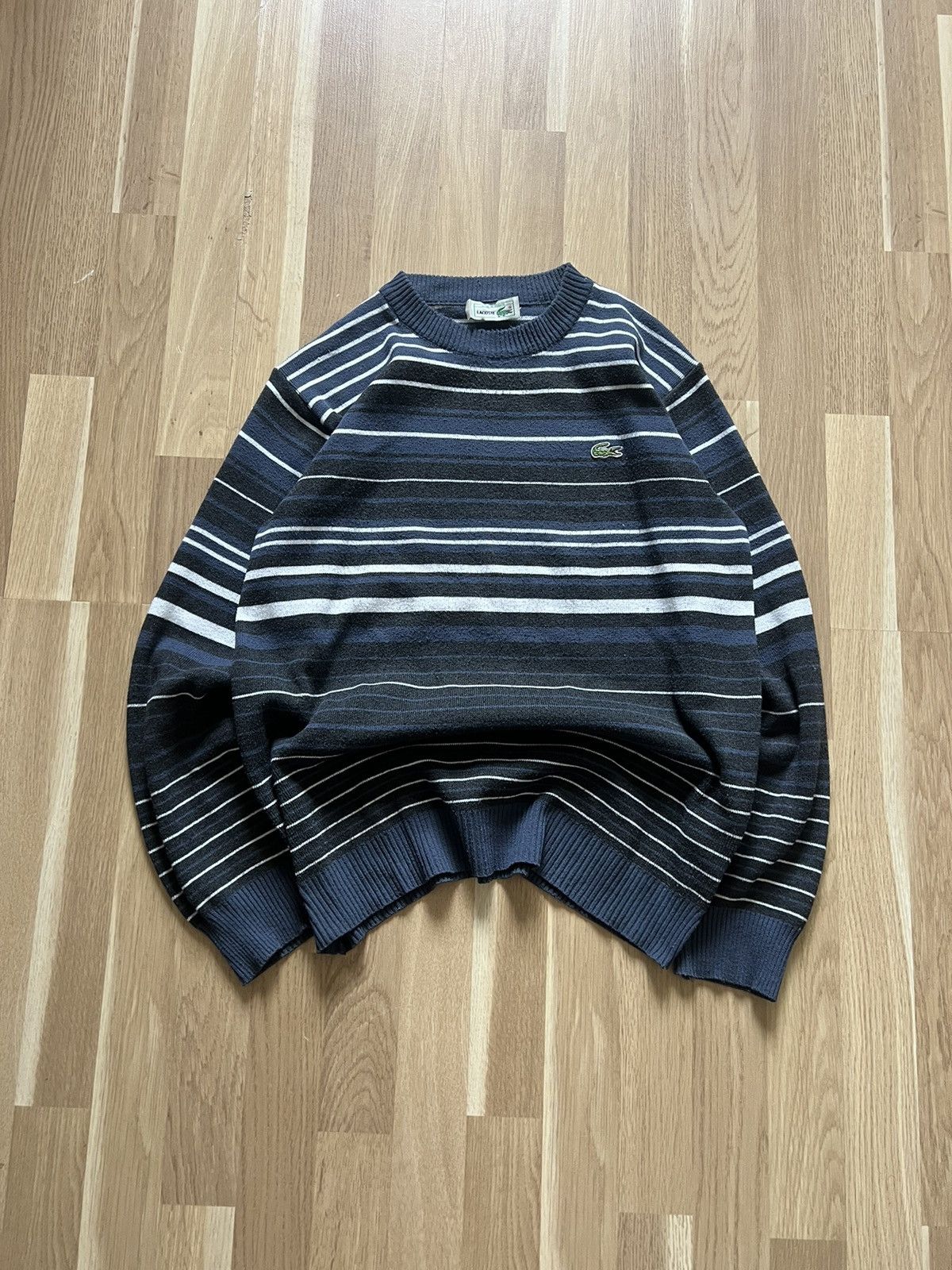 Lacoste × Vintage Lacoste vintage sweater striped made in France 90s Size US M / EU 48-50 / 2 - 1 Thumbnail