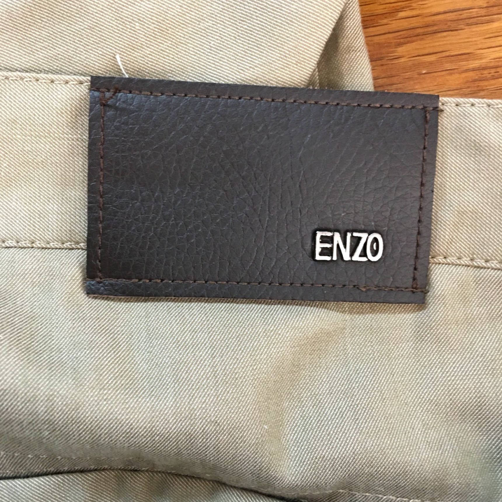 Kenzo Enzo Denim Mens Flat Front Casual Straight Leg Khaki Beige Dress Pants Size 36 Size US 38 / EU 54 - 5 Thumbnail