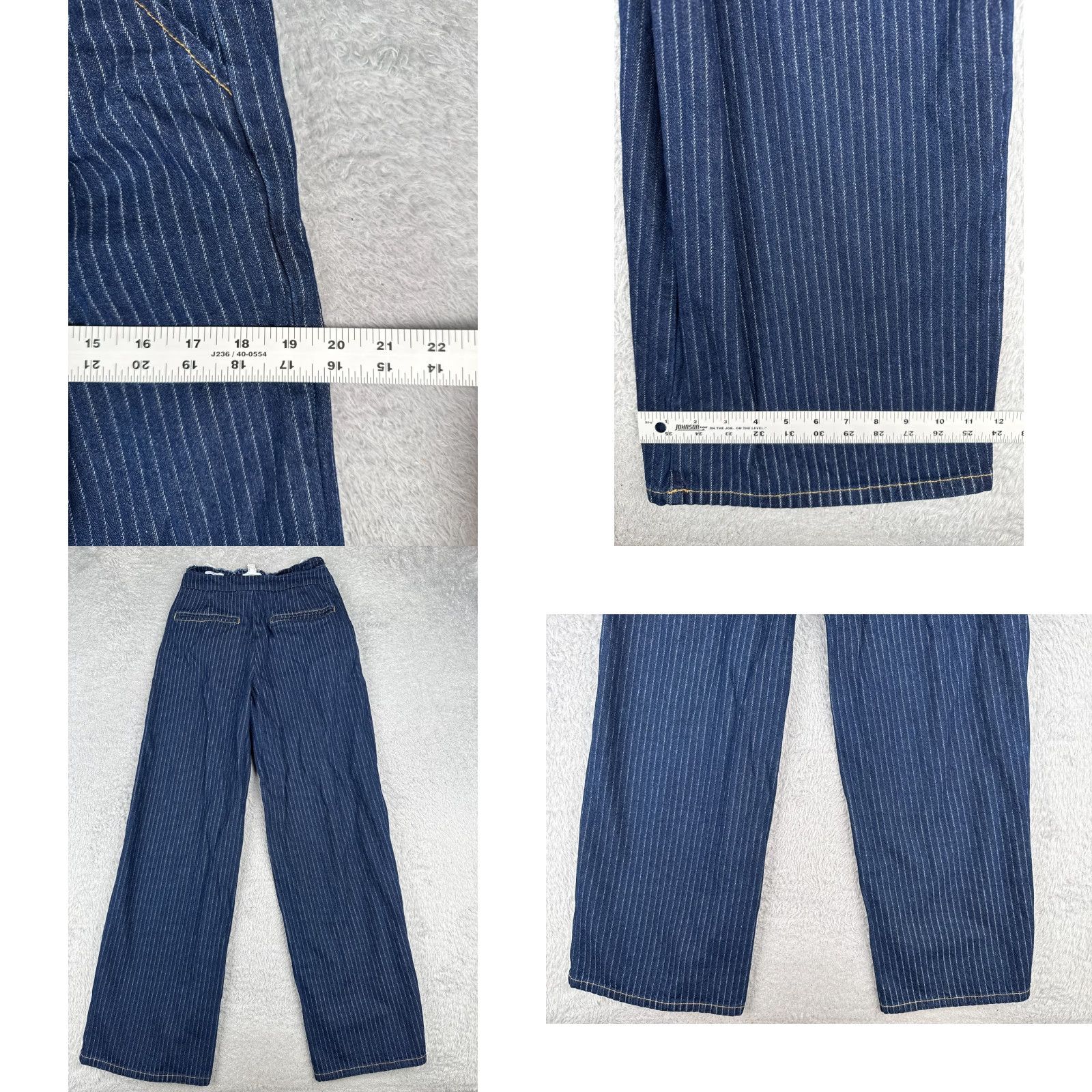 Forever 21 Forever 21 Jeans Womens 26 Blue Vertical Stripe Wide Leg Mid Rise Cotton 26x31 Size 26" / US 2 / IT 38 - 9 Thumbnail