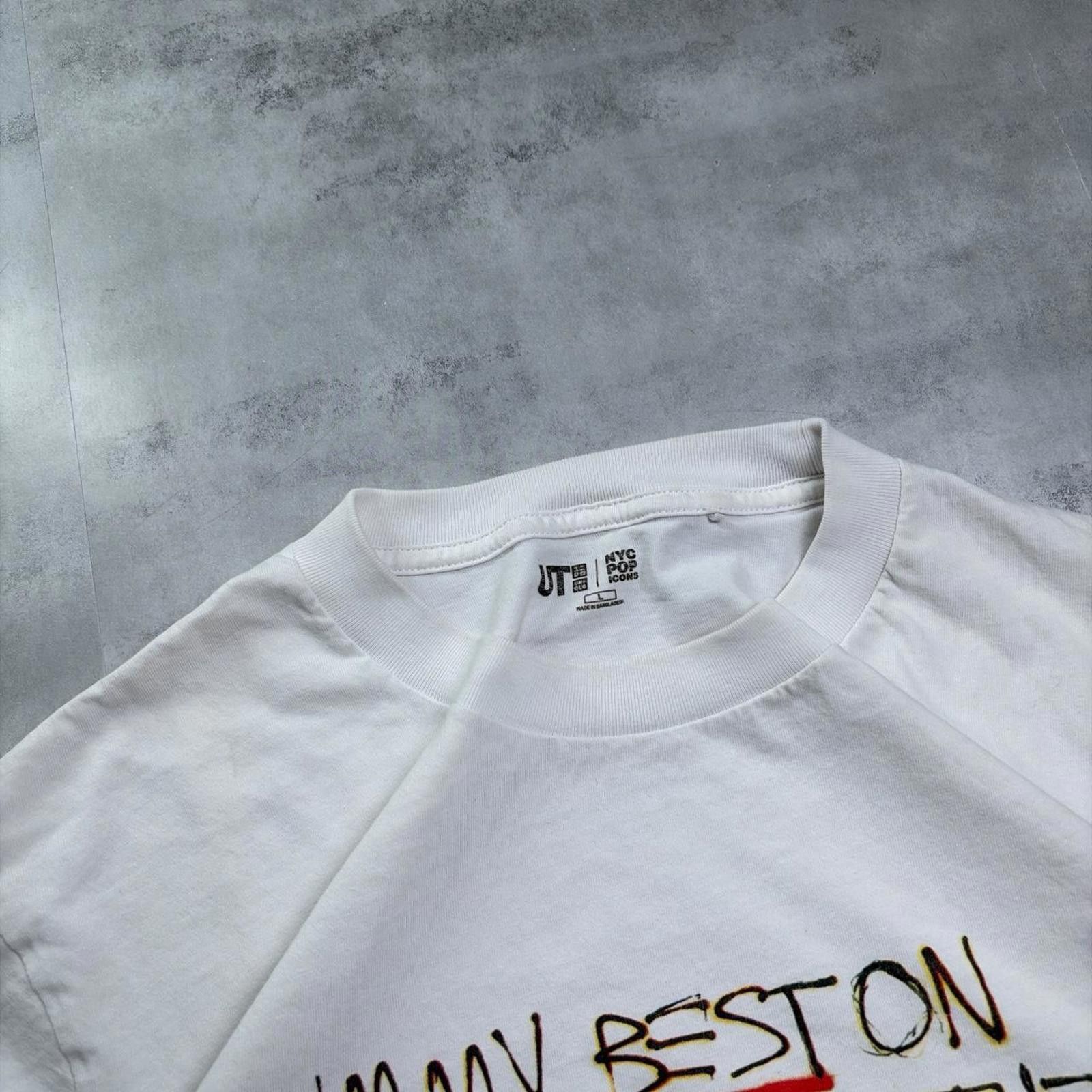 Uniqlo Y2K White Uniqlo UT Graphic Jean-Michel Basquiat Art T-Shirt Size US L / EU 52-54 / 3 - 5 Thumbnail