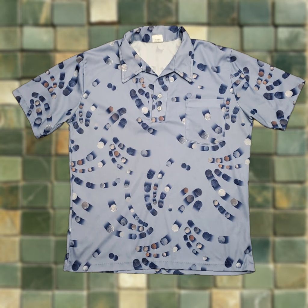 Vintage VINTAGE Stuart Mann Polo Shirt Men L Blue Golf Ball Print Grandpa Core 70s Retro Size US L / EU 52-54 / 3 - 1 Thumbnail