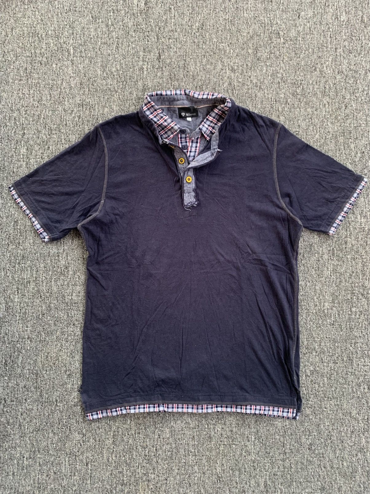 Takeo Kikuchi Tkmixpice Crazy Double Layer Distressed Polo Tshirt Size US L / EU 52-54 / 3 - 2 Thumbnail