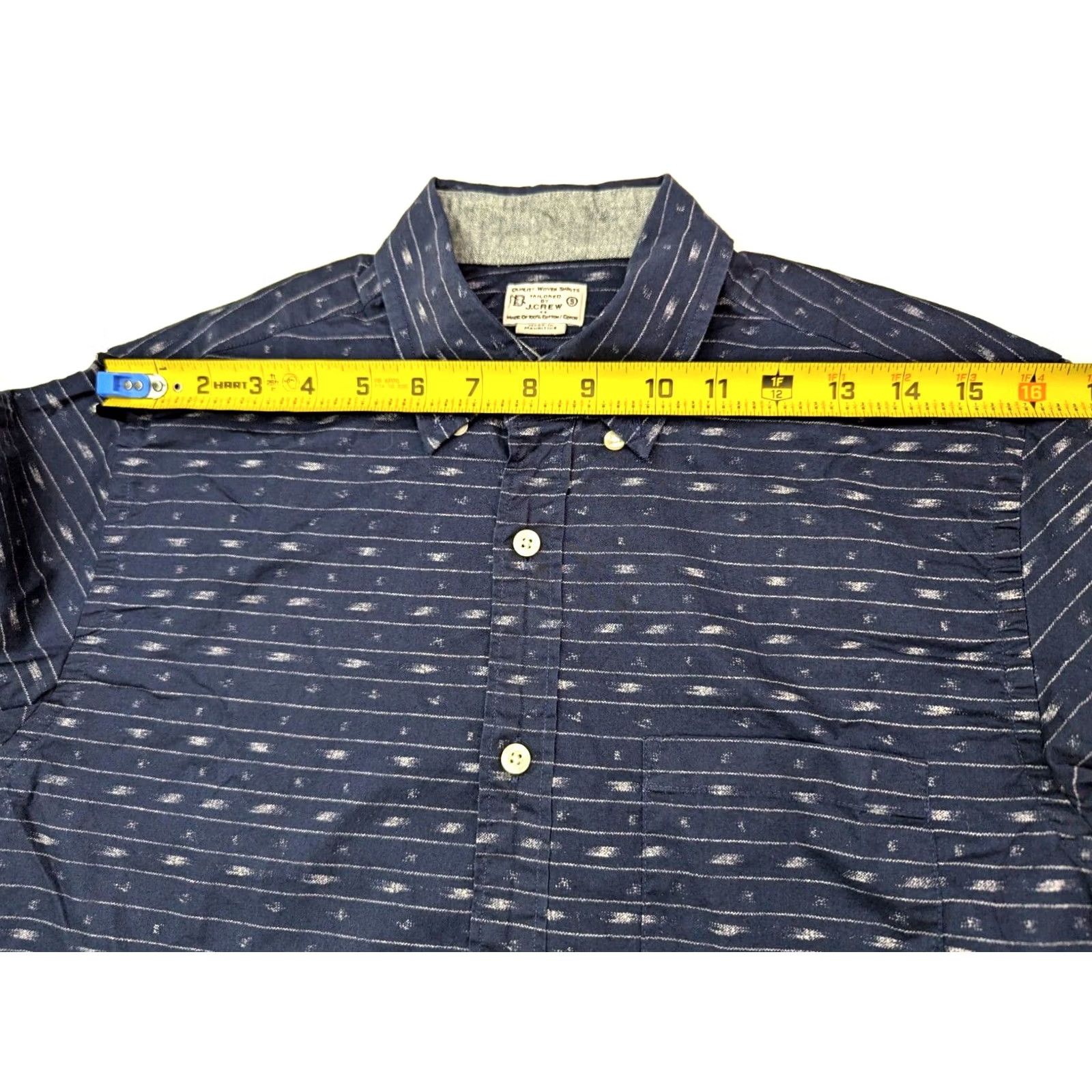 J.Crew J. Crew Button-Up Shirt Geometric Navy Blue Gray Long Sleeve Men’s Small Cotton Woven Shirt - 38 Chest — Regular Fit Size US S / EU 44-46 / 1 - 6 Thumbnail