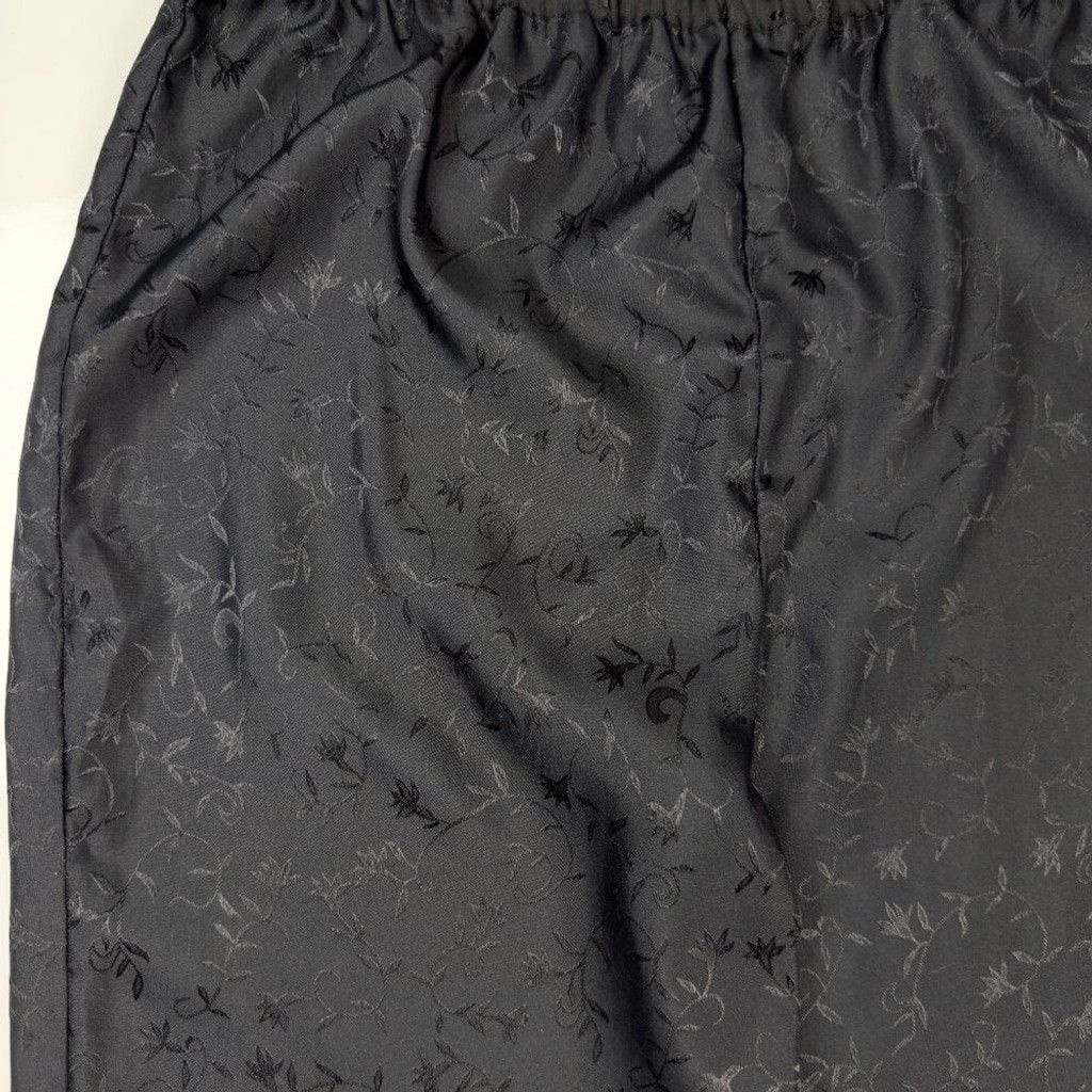 Other VOGUE Dessous VTG Jacquard Long Sleeve Black Pajama Set Sz M Size ONE SIZE - 10 Thumbnail
