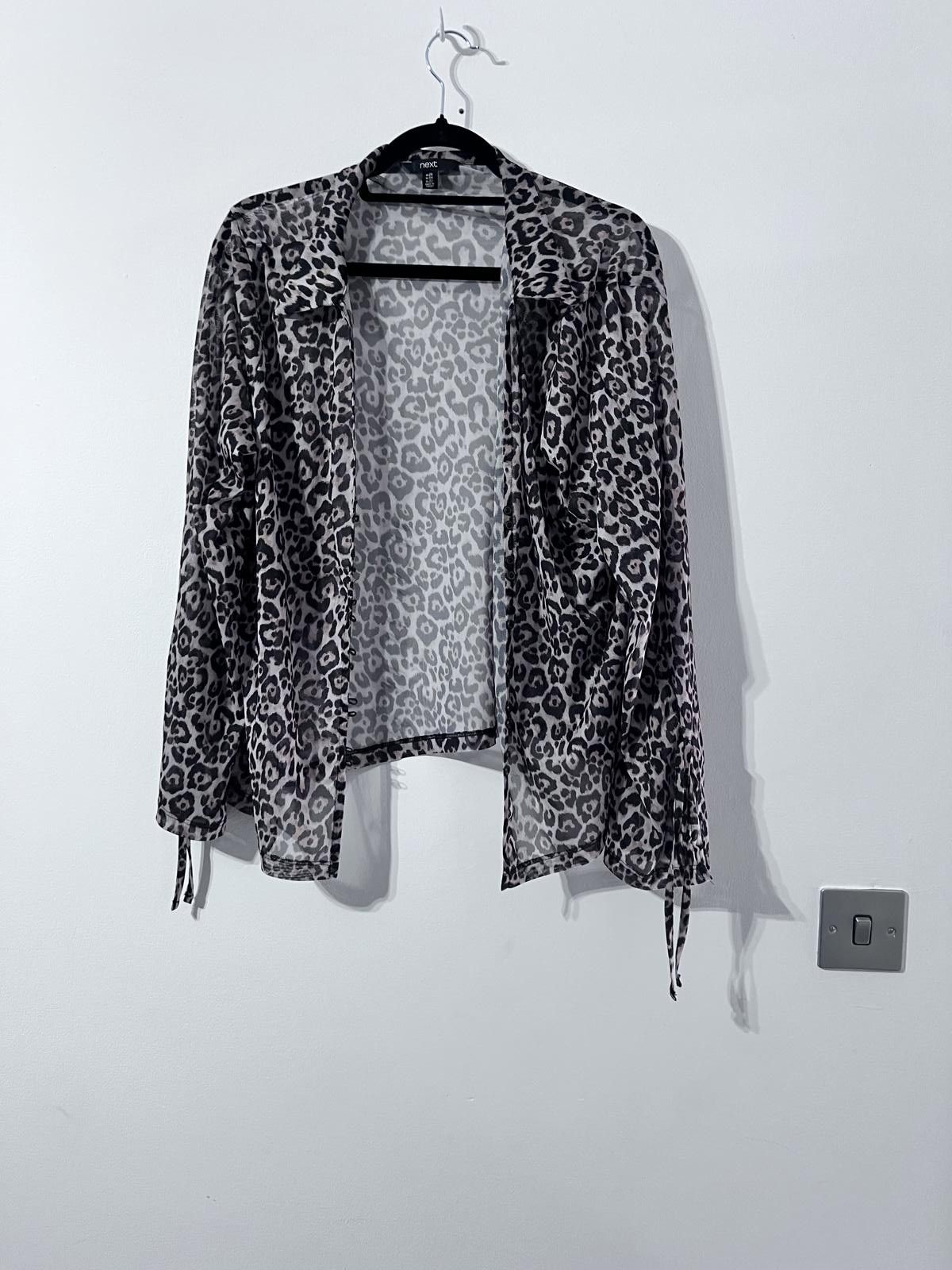 NEXT Next Leopard Print Sheer Shirt – UK 26 Size 3XL / US 20-22 - 2 Thumbnail
