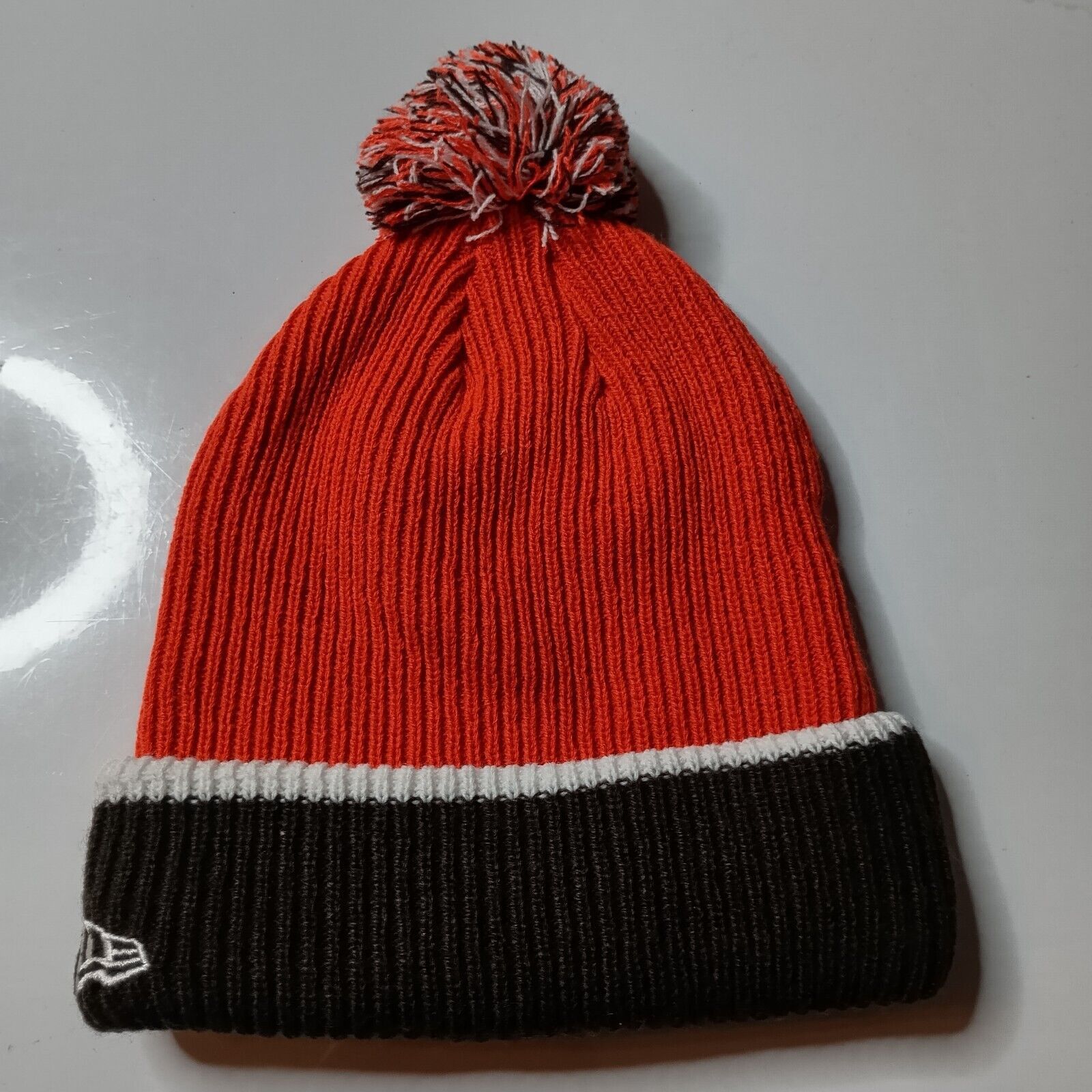 New Era Cleveland Browns Beanie Men's New Era Knit Pom Brown/Orange Size ONE SIZE - 3 Thumbnail