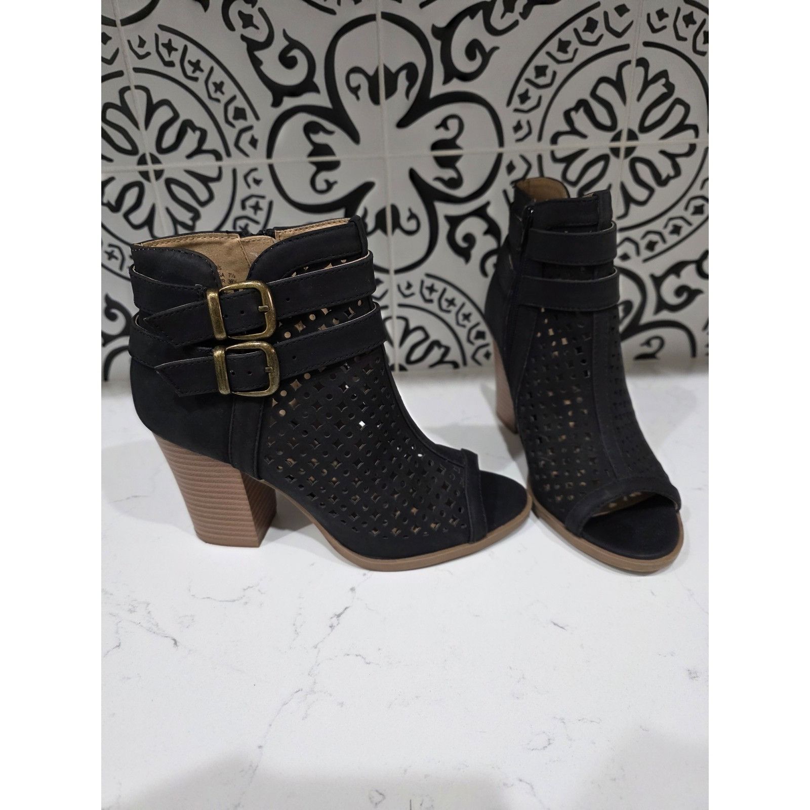 Other Women's size 7.5 Brash black cut-out peep-toe booties So Cut Size US 7.5 / IT 37.5 - 1 Thumbnail