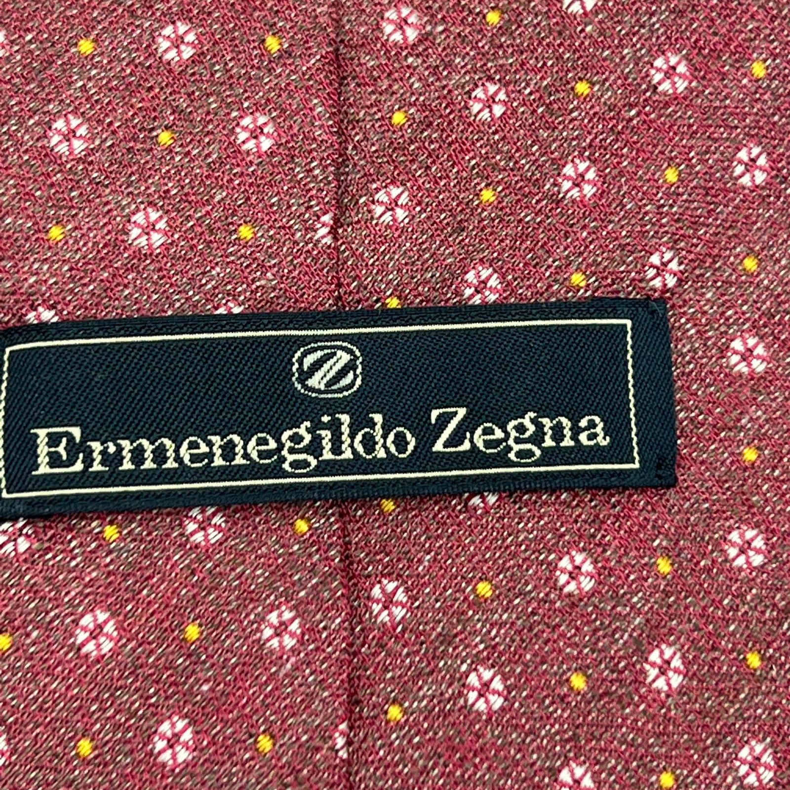 Ermenegildo Zegna Ermenegildo Zenga Red Silk Cotton Foulard Tie Size ONE SIZE - 3 Thumbnail