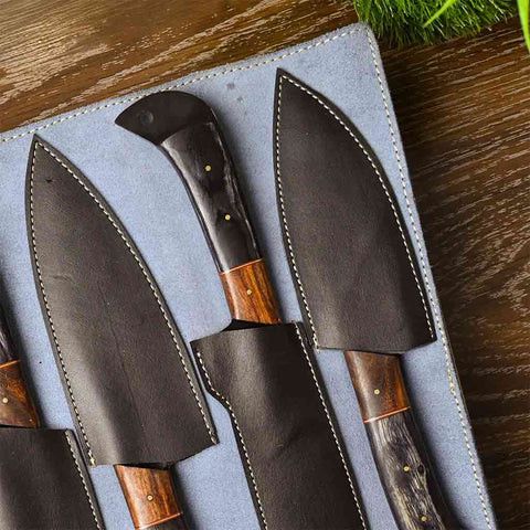 Other Carbon Steel Chef Knives Set of 5 with Wenge Wood Handles Size ONE SIZE - 3 Thumbnail