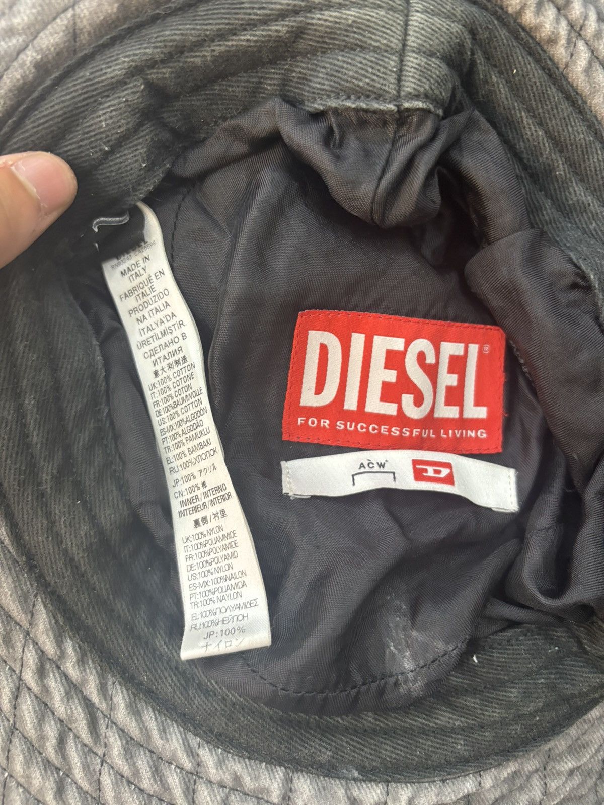 A-COLD-WALL* × Diesel A Cold Wall x Diesel natural distressed bucket hat Size ONE SIZE - 7 Thumbnail