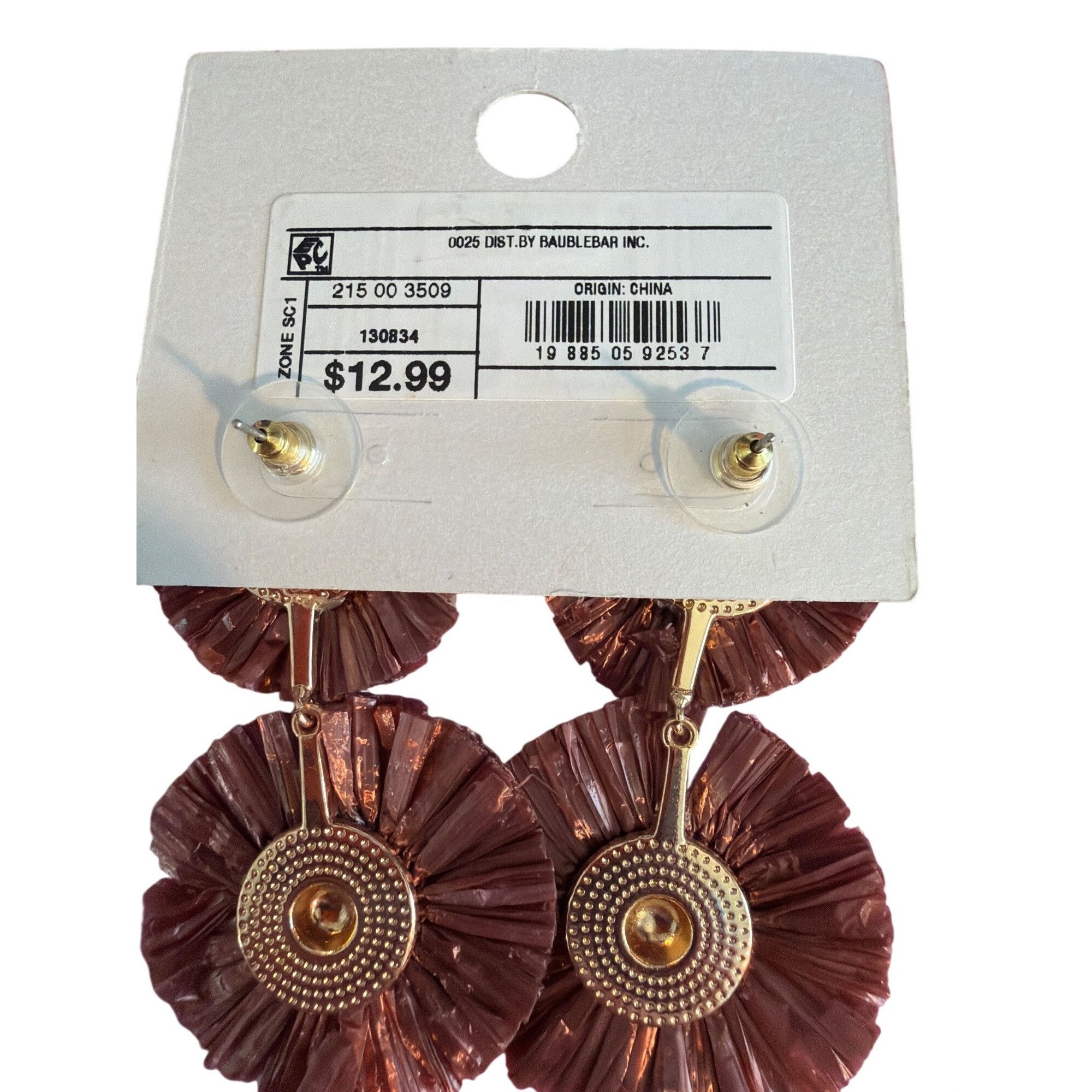 Other Sugarfix Baublebar Gold Tone Copper Raffia Statement Earring Size ONE SIZE - 4 Thumbnail