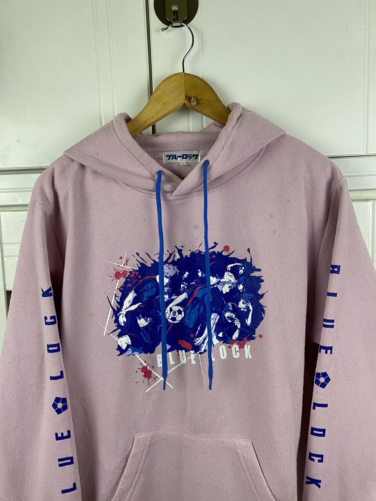 image of Anima Vintage Anime Blue Lock Hoodie Pullover in Purple, Men's (Size Large)