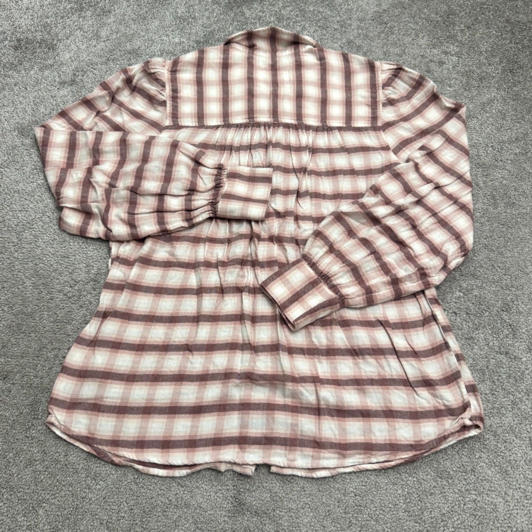 Rails Rails Pink Plaid Button-Up Shirt Womens Medium Flannel Puff Sleeve Classic Size M / US 6-8 / IT 42-44 - 2 Thumbnail