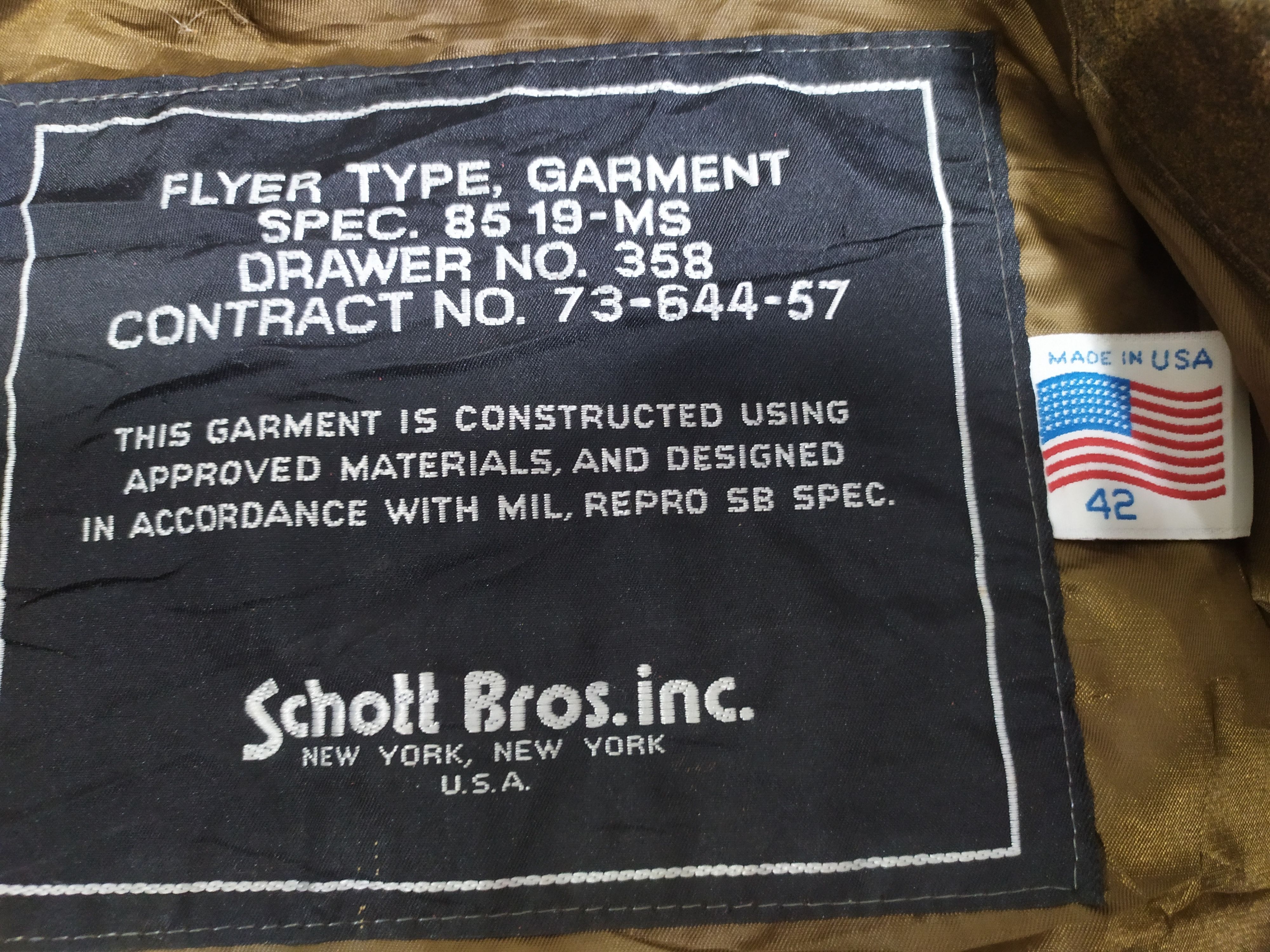 Schott SCHOTT BROS.INC. TYPE 85 19-MS LEATHER BOMBER FLIGHT JACKET Size US L / EU 52-54 / 3 - 2 Thumbnail