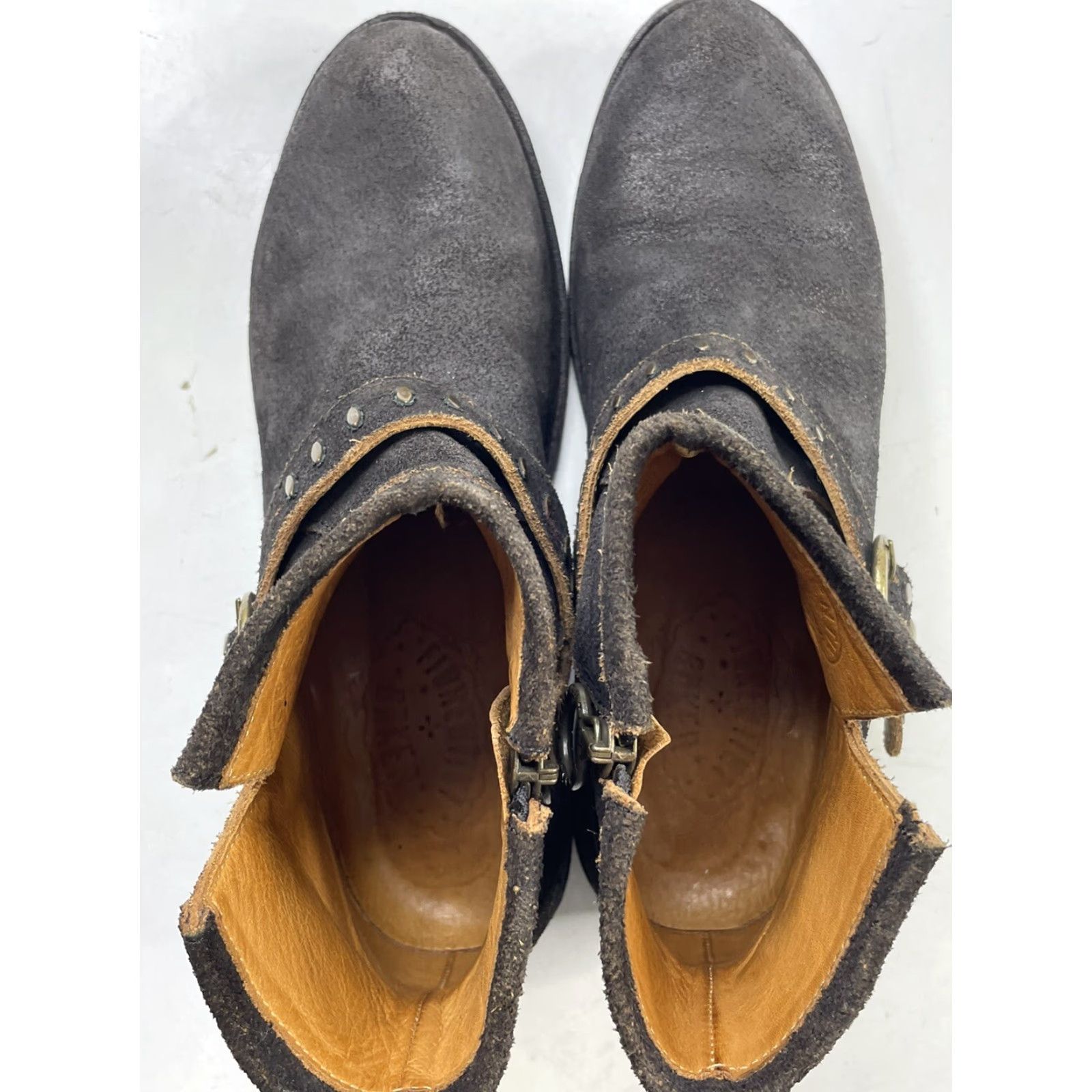 Vintage Florentini Baker Ankle Boots Women Dark Brown Leather Zip 38/US 8 Vintage: No, Casual, Leather Insole Outsole, Heel Low, Platform .5" Size US 8 / IT 38 - 7 Thumbnail