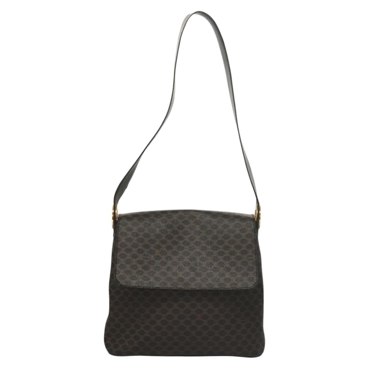 Celine CELINE Macadam Canvas Shoulder Bag Pvc Leather Black Gold Size ONE SIZE - 2 Thumbnail