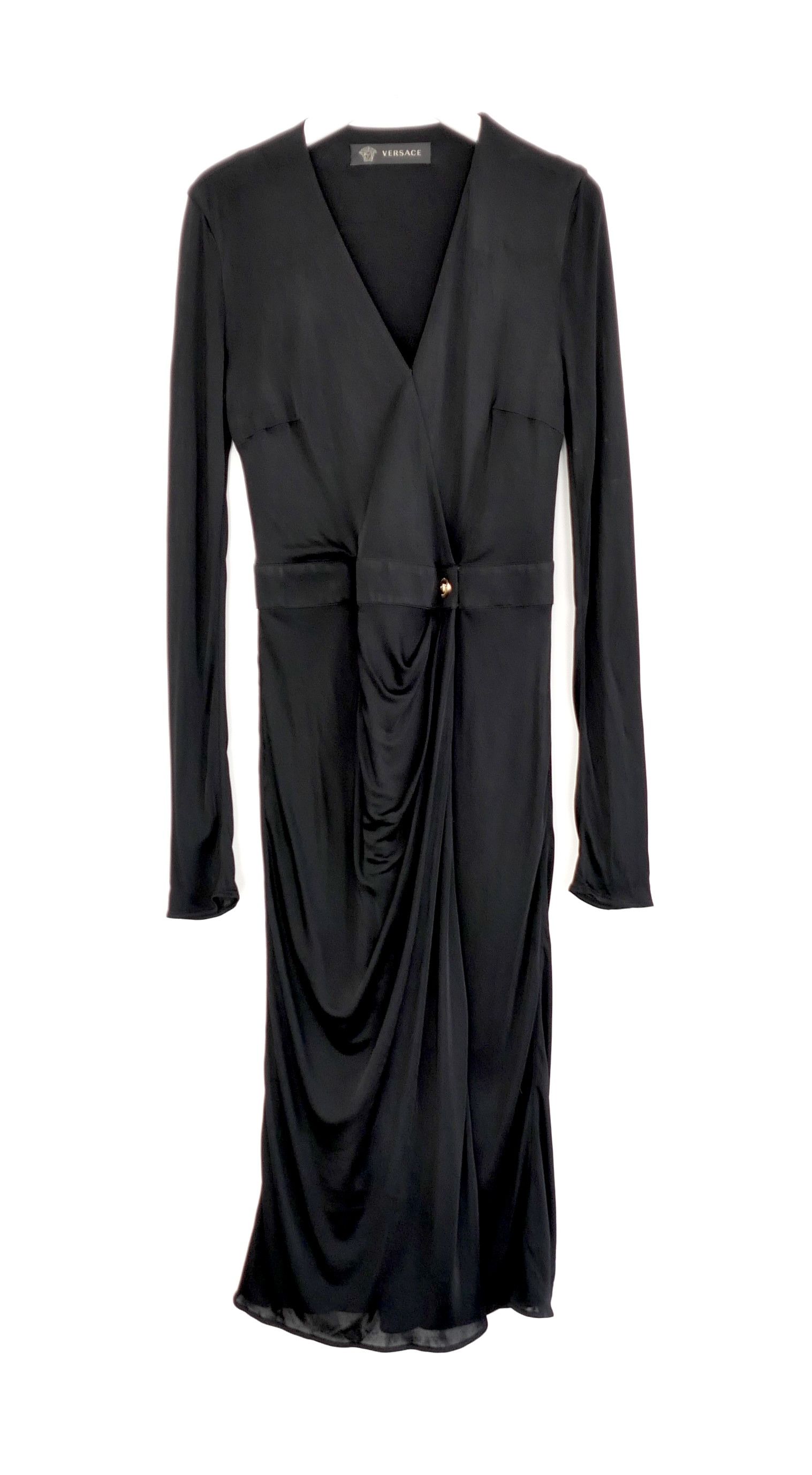 Versace Versace Medusa Button Draped Dress Size S / US 4 / IT 40 - 1 Thumbnail