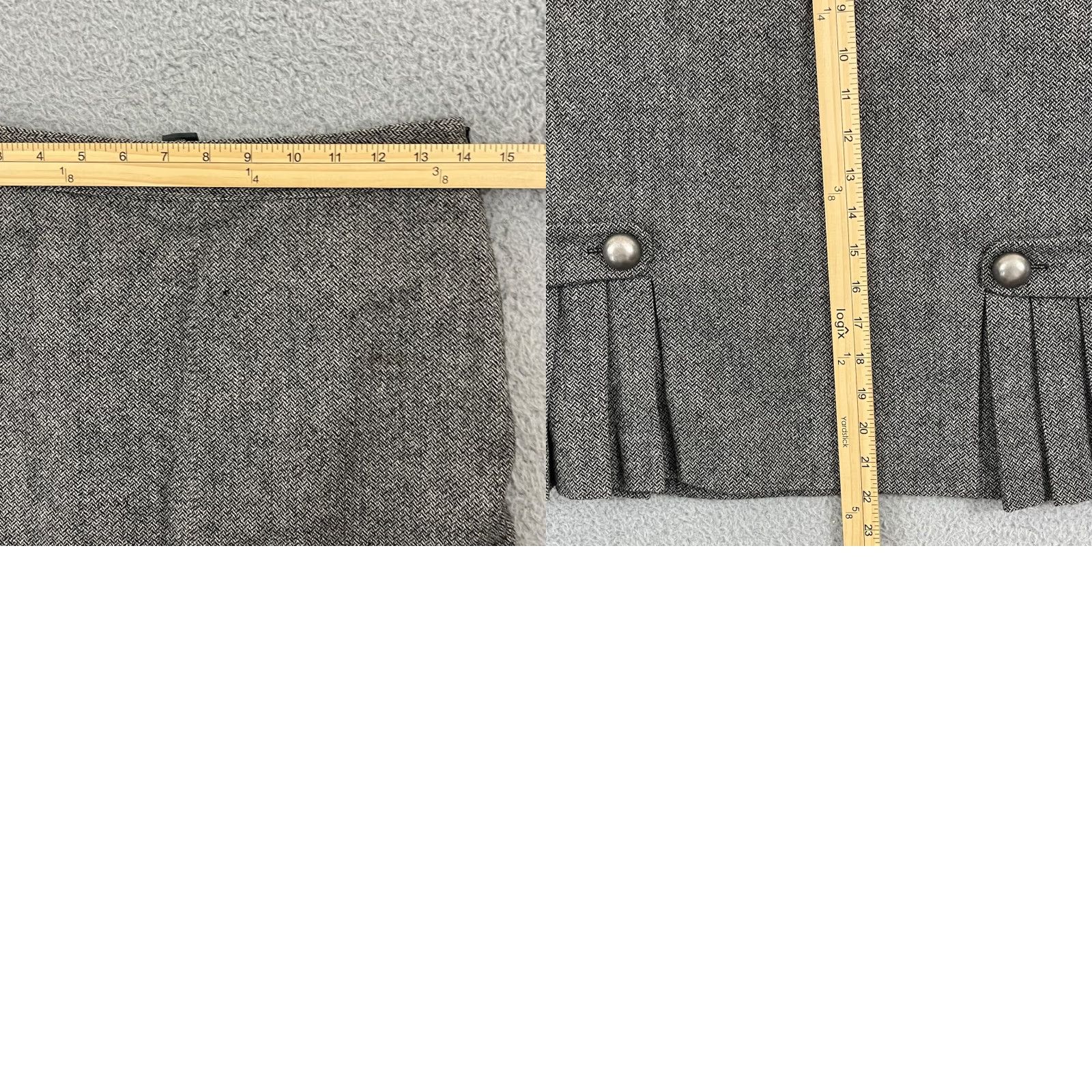 Banana Republic VINTAGE Banana Republic Pencil Skirt Wool Lined Gray 0 90s Preppy Knee Length Women Dress Sheath Business Workwear Size 25" / US 0 / IT 36 - 8 Thumbnail