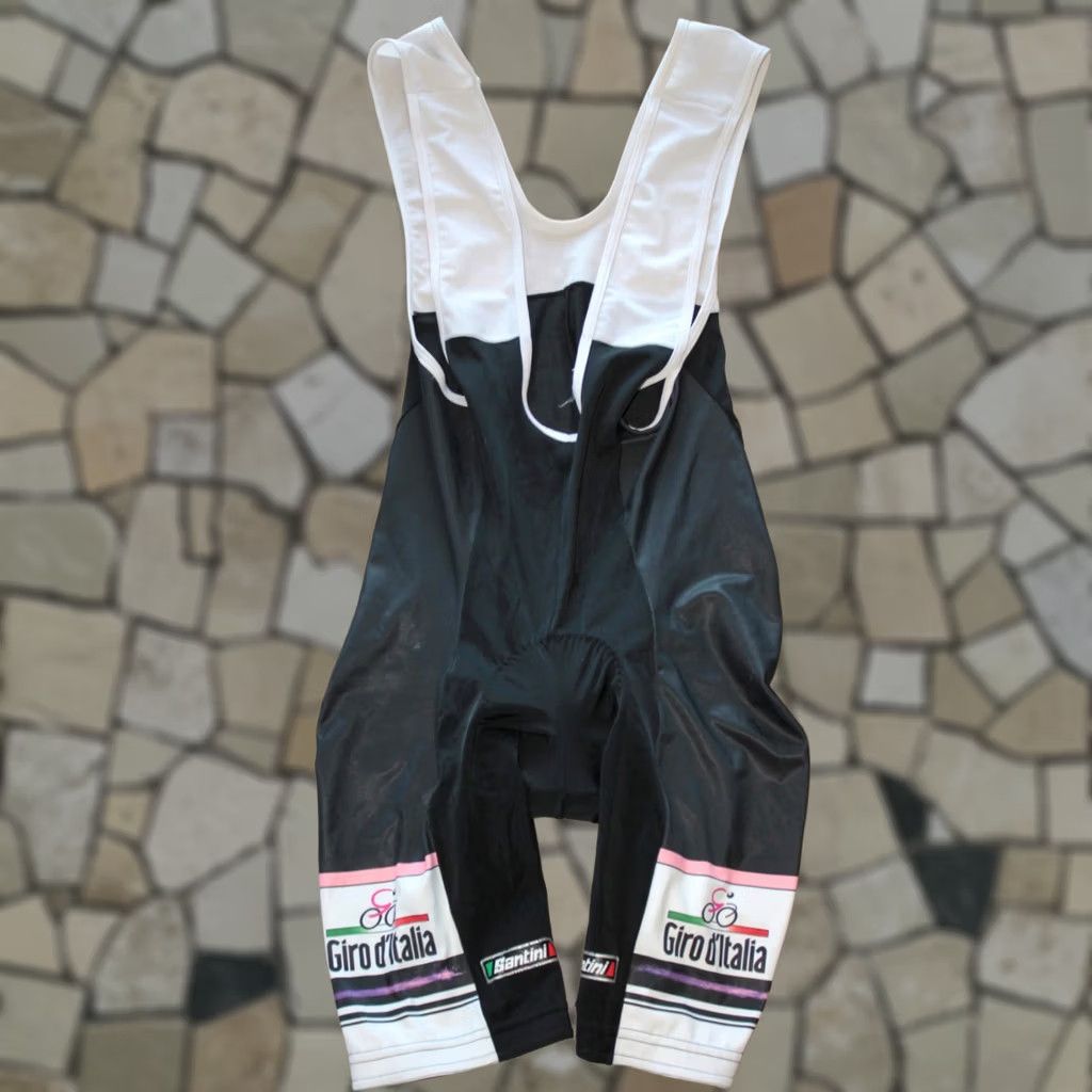 Giro VINTAGE Santini Giro d'Italia cycling mens bib shorts XL Black Santini Bib Shorts Mens XL Black Giro d'Italia Size US 36 / EU 52 - 1 Thumbnail