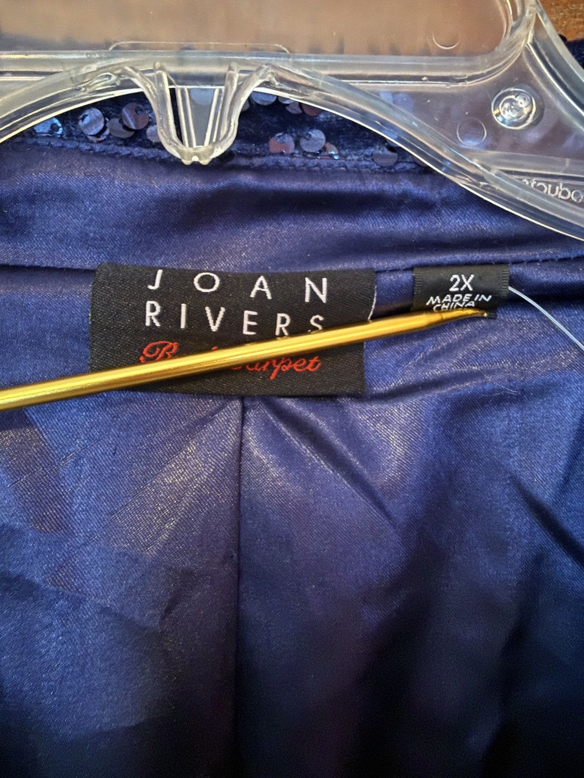 Joan Rivers Joan Rivers Red Carpet Vtg Plus Navy Sequin Single Blazer Size XXL / US 16-18 / IT 52-54 - 2 Thumbnail