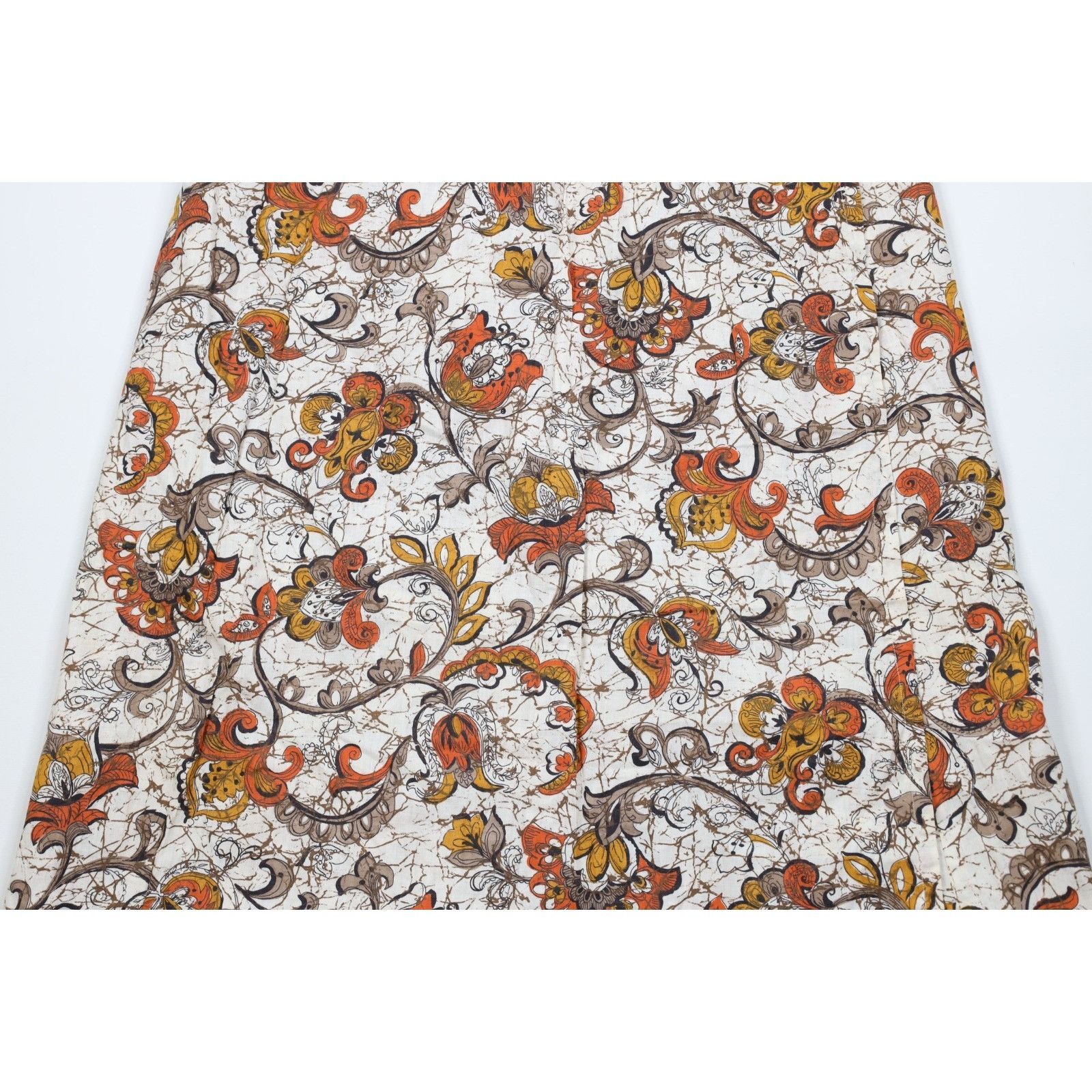 Vintage Vintage 60s 70s Barkcloth Bark Cloth Paisley Flower Skirt Size 25" / US 0 / IT 36 - 3 Thumbnail