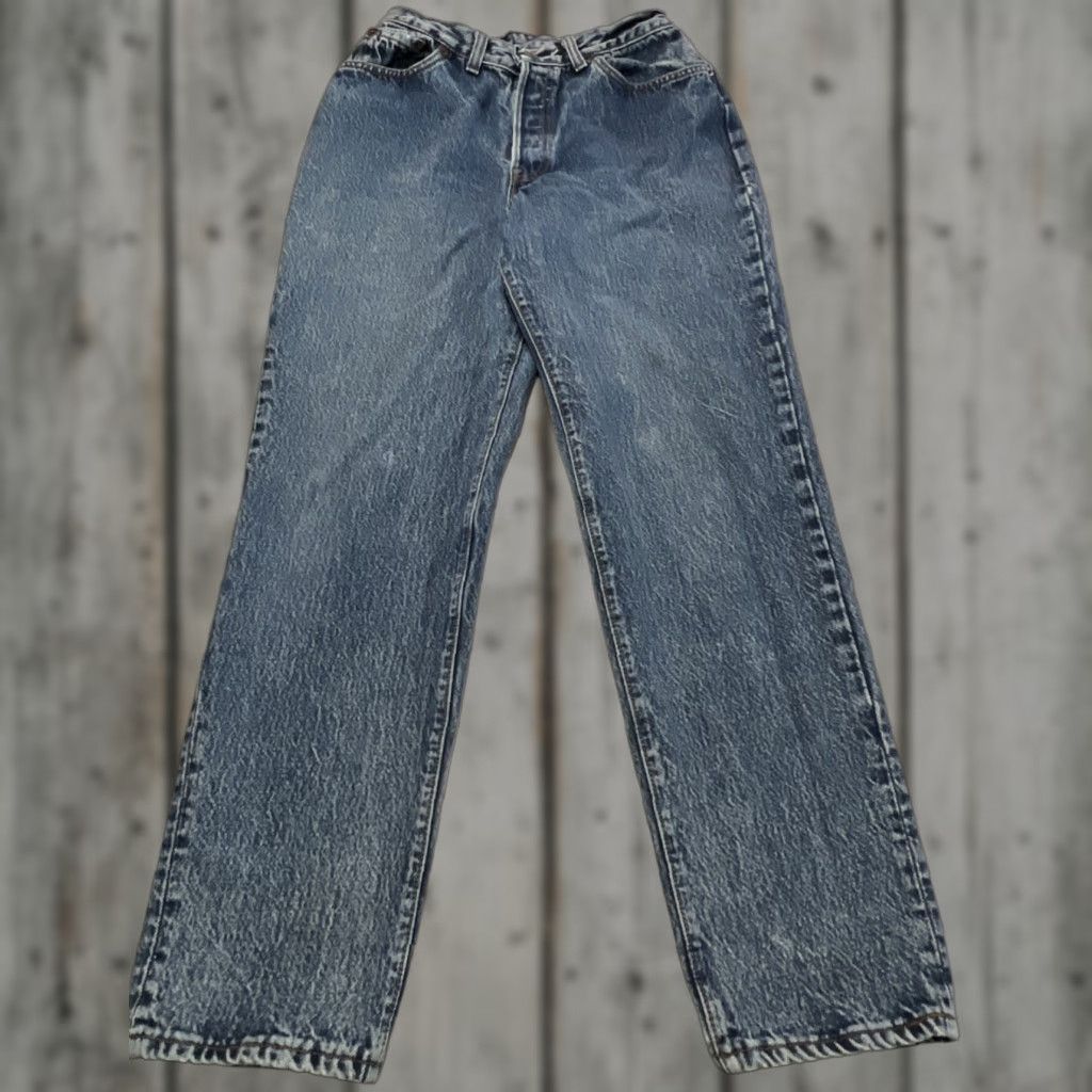 Levi's VINTAGE Levi’s 17501-0112 Women’s 11 W28xL29 Button Fly Nice Fade Made USA Denim Pants 1980s Blue Rockabilly Womens Size ONE SIZE - 1 Thumbnail
