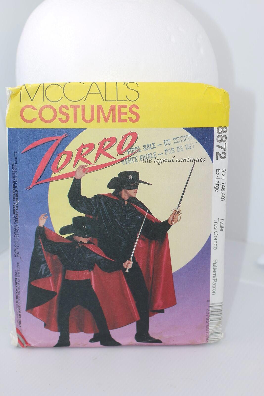 Other McCalls P389 Adult Zorro Costumes SewingPattern Size L 46-48 Size ONE SIZE - 1 Thumbnail