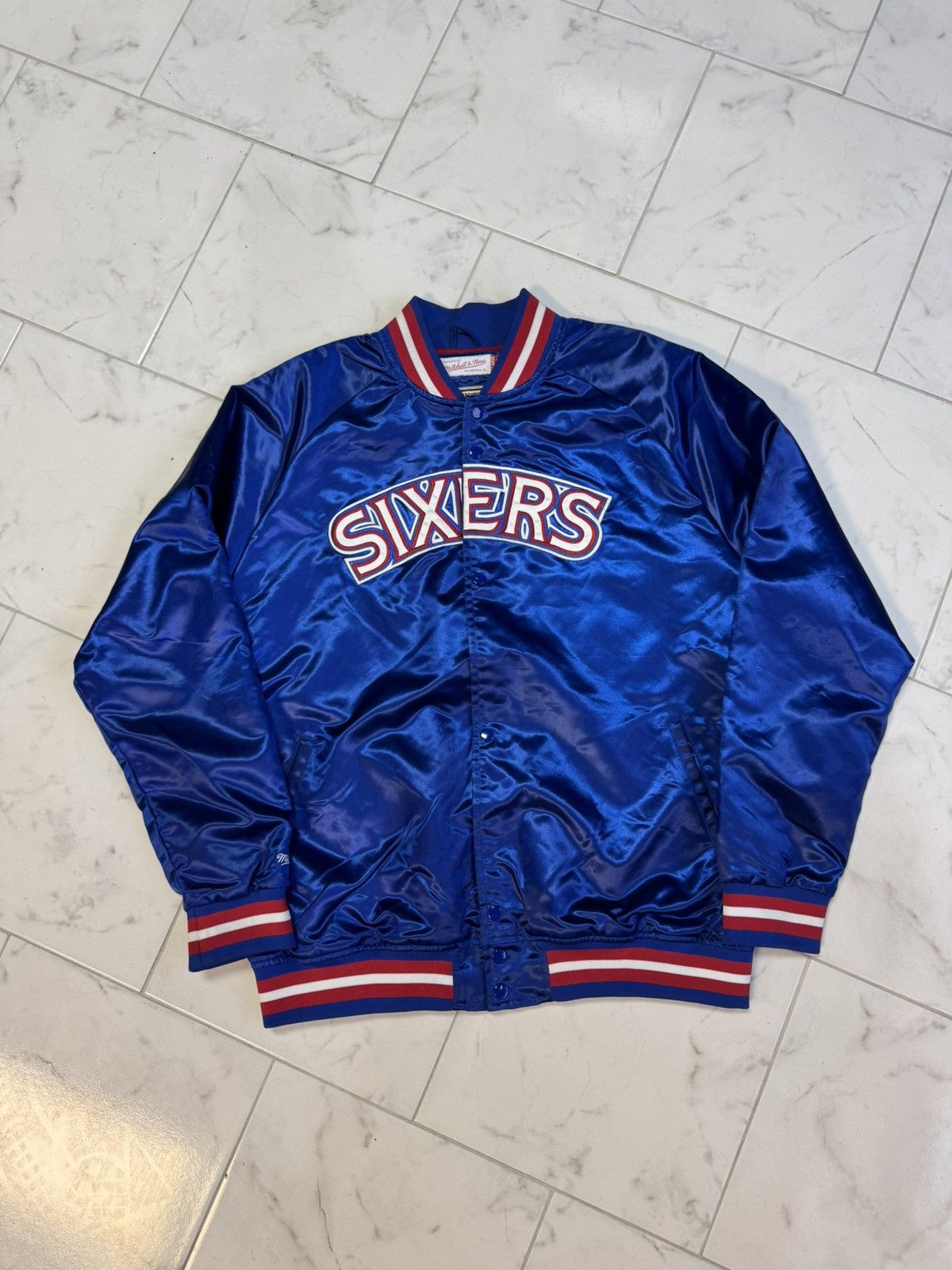 Mitchell & Ness Mitchell & Ness HWC Philadelphia 76ers Satin Varsity Jacket Size US XL / EU 56 / 4 - 7 Thumbnail