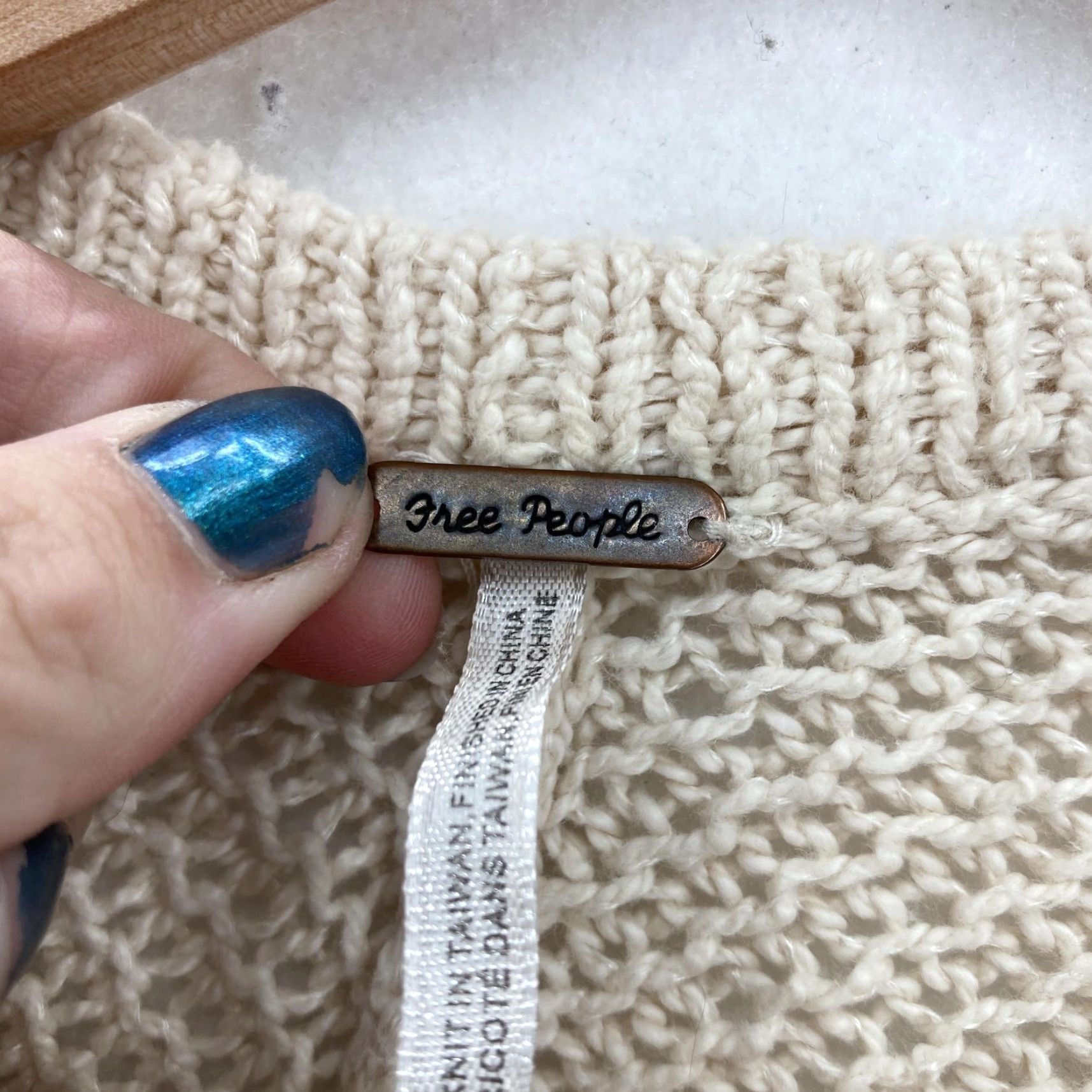 Free People Free People Cardigan Womens XS Ivory Open Knit Drape Pockets Boho Sweater Regular Size XS / US 0-2 / IT 36-38 - 5 Thumbnail
