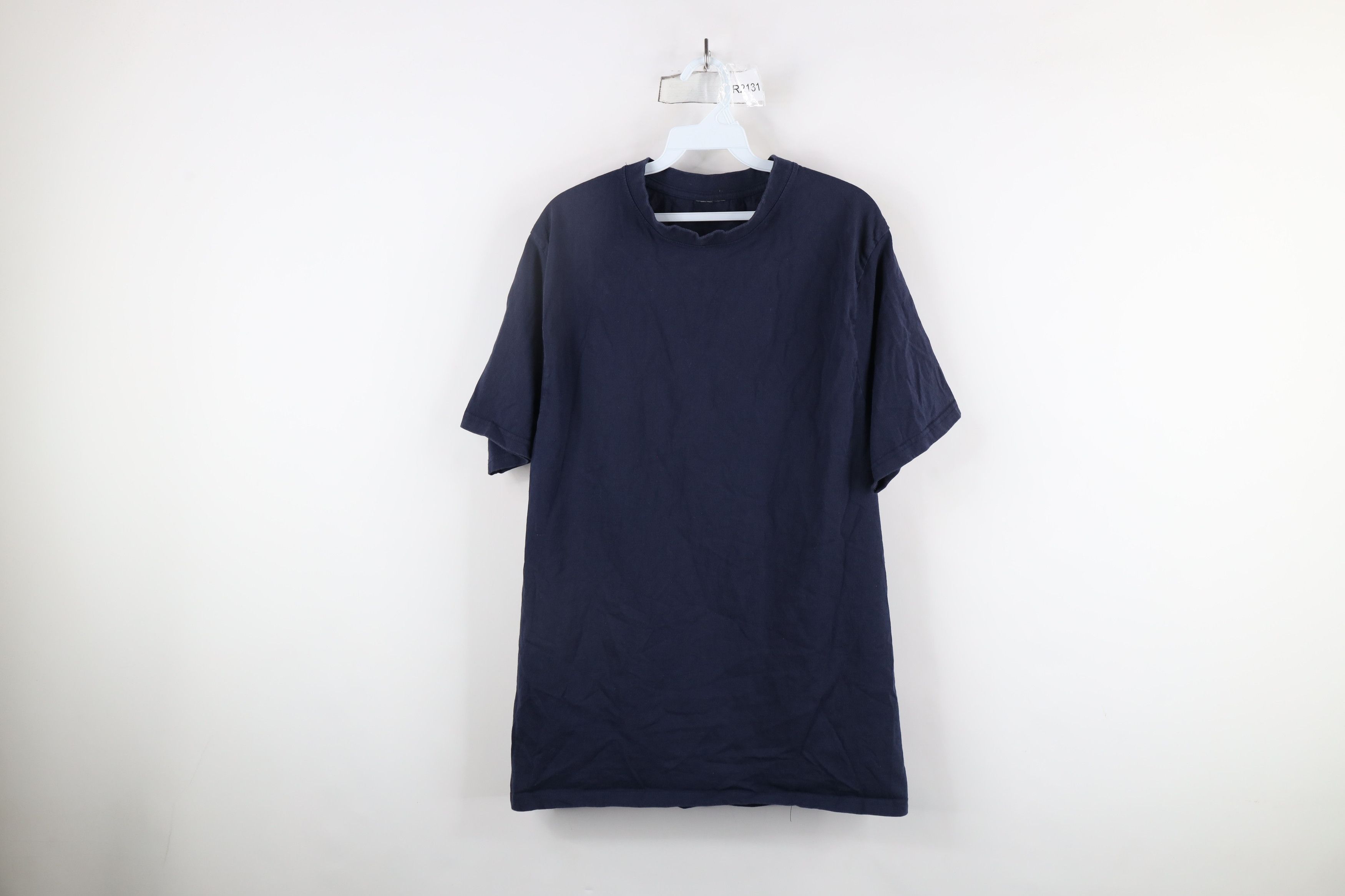 Vintage Vintage 90s Streetwear Heavyweight Cotton T-Shirt Navy Blue Size US XL / EU 56 / 4 - 1 Thumbnail