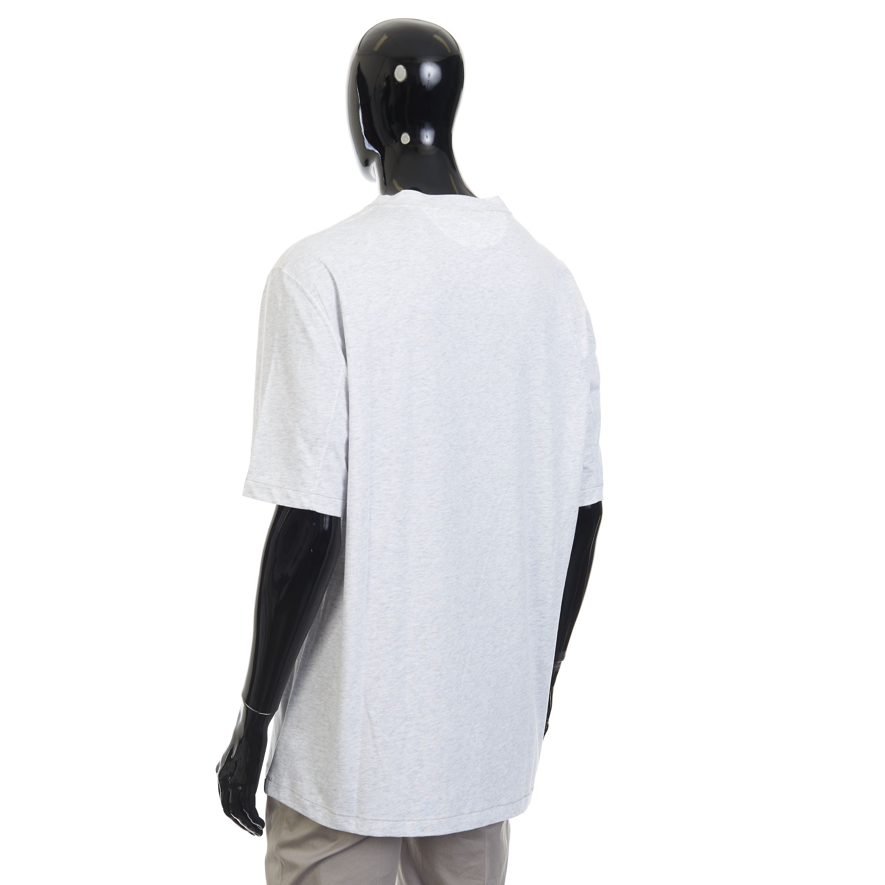 Brunello Cucinelli Gray Cotton Jersey Crew Neck Tshirt With Logo Size 3XL Size US XXL / EU 58 / 5 - 4 Thumbnail
