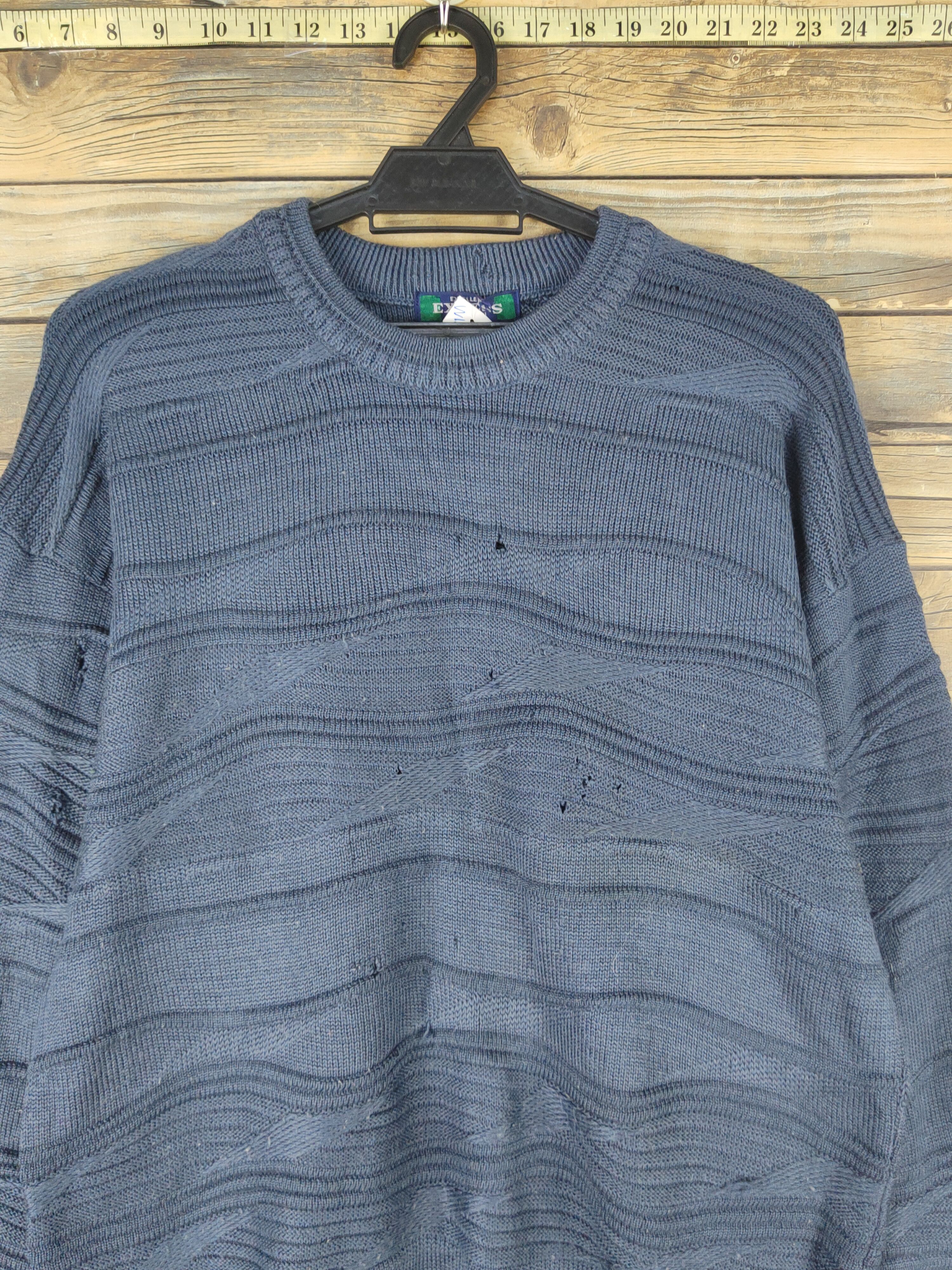 Vintage Exvess ripped distressed Blue Knitwear Sweatshirts #W1523 Size US M / EU 48-50 / 2 - 2 Thumbnail